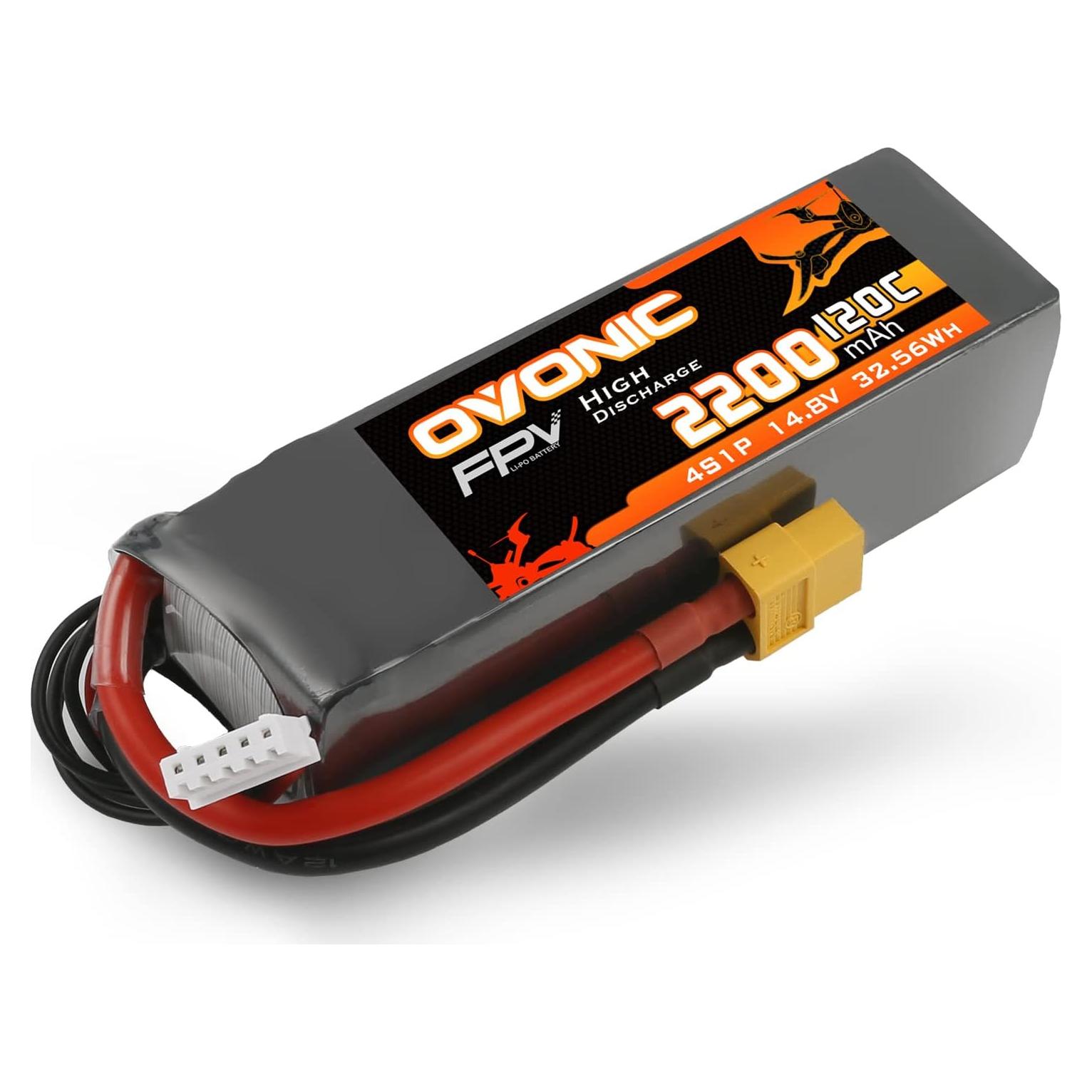 Batería Lipo OVONIC 4S 2200mAh 14.8V 120C XT60 para Dron FPV