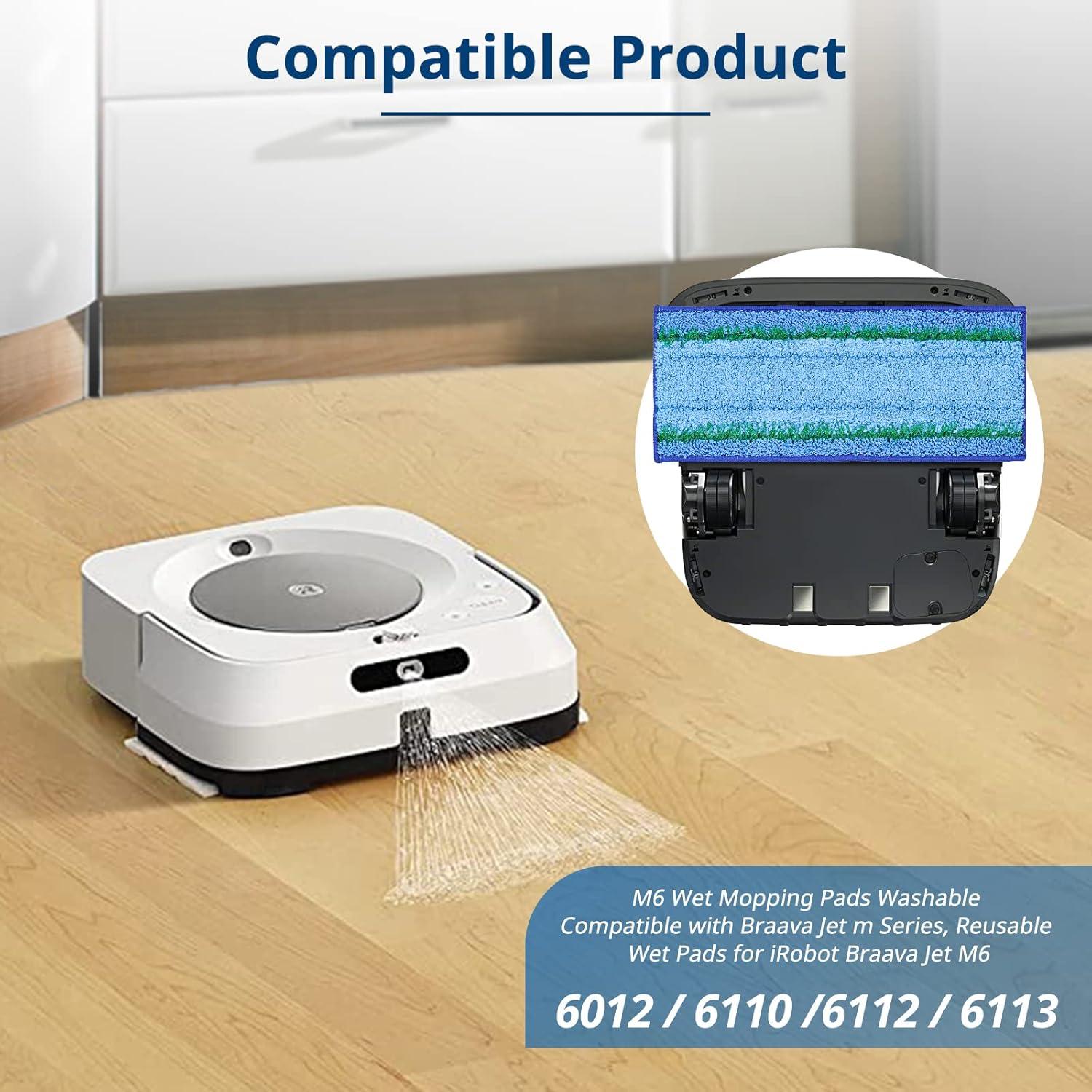 6 Almohadillas de Limpieza Húmeda M6 LINNIW para Braava Jet