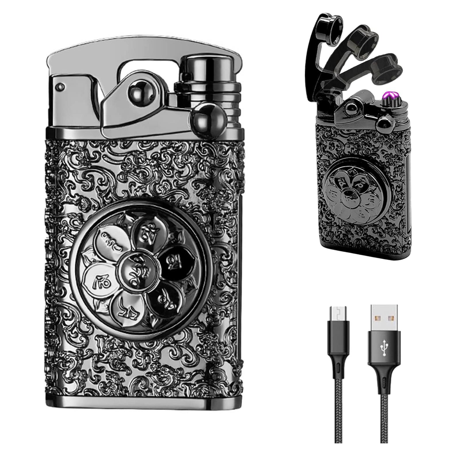 Encendedor Eléctrico Recargable YOZWOO Doble Arco a Prueba de Viento