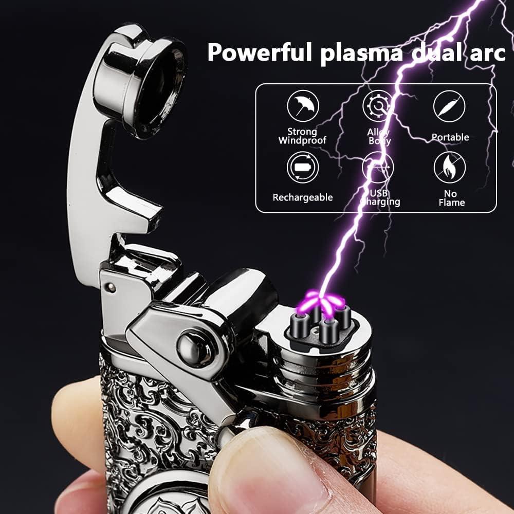 Encendedor Eléctrico Recargable YOZWOO Doble Arco a Prueba de Viento