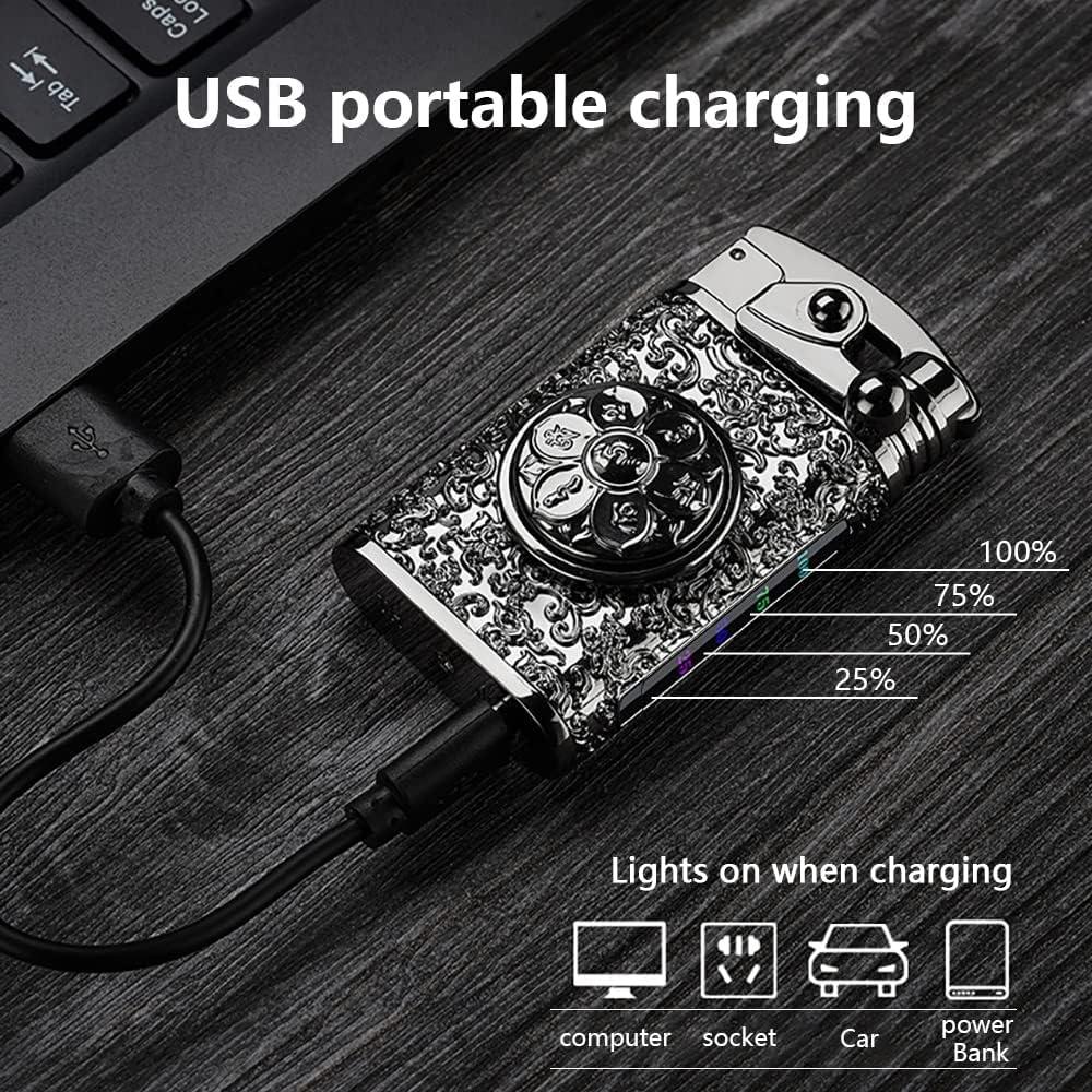 Encendedor Eléctrico Recargable YOZWOO Doble Arco a Prueba de Viento