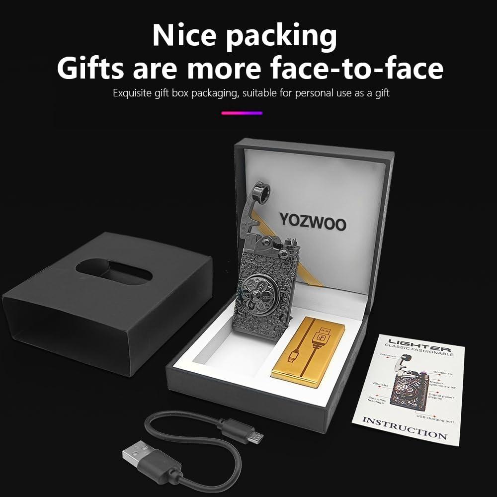 Encendedor Eléctrico Recargable YOZWOO Doble Arco a Prueba de Viento