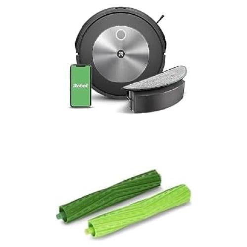 Bundle of iRobot Roomba Combo j5 Robot 2-in-1 Vacuum with Optional Mopping, Identifies & Avoids Obstacles, Clean by Room with Smart Mapping, Works with Alex w/Authentic Multi-Surface Rubber Brushes