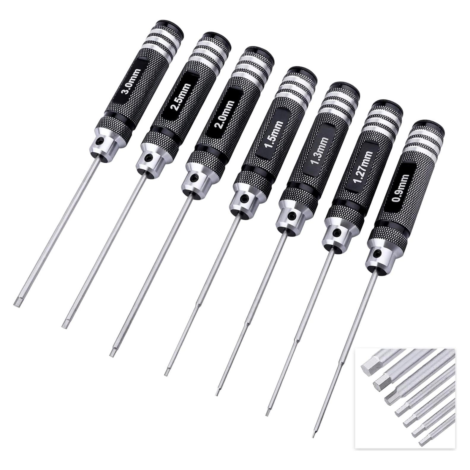 Juego de Destornilladores Hexagonales GoHobby 7 Piezas 0.9-3.0mm