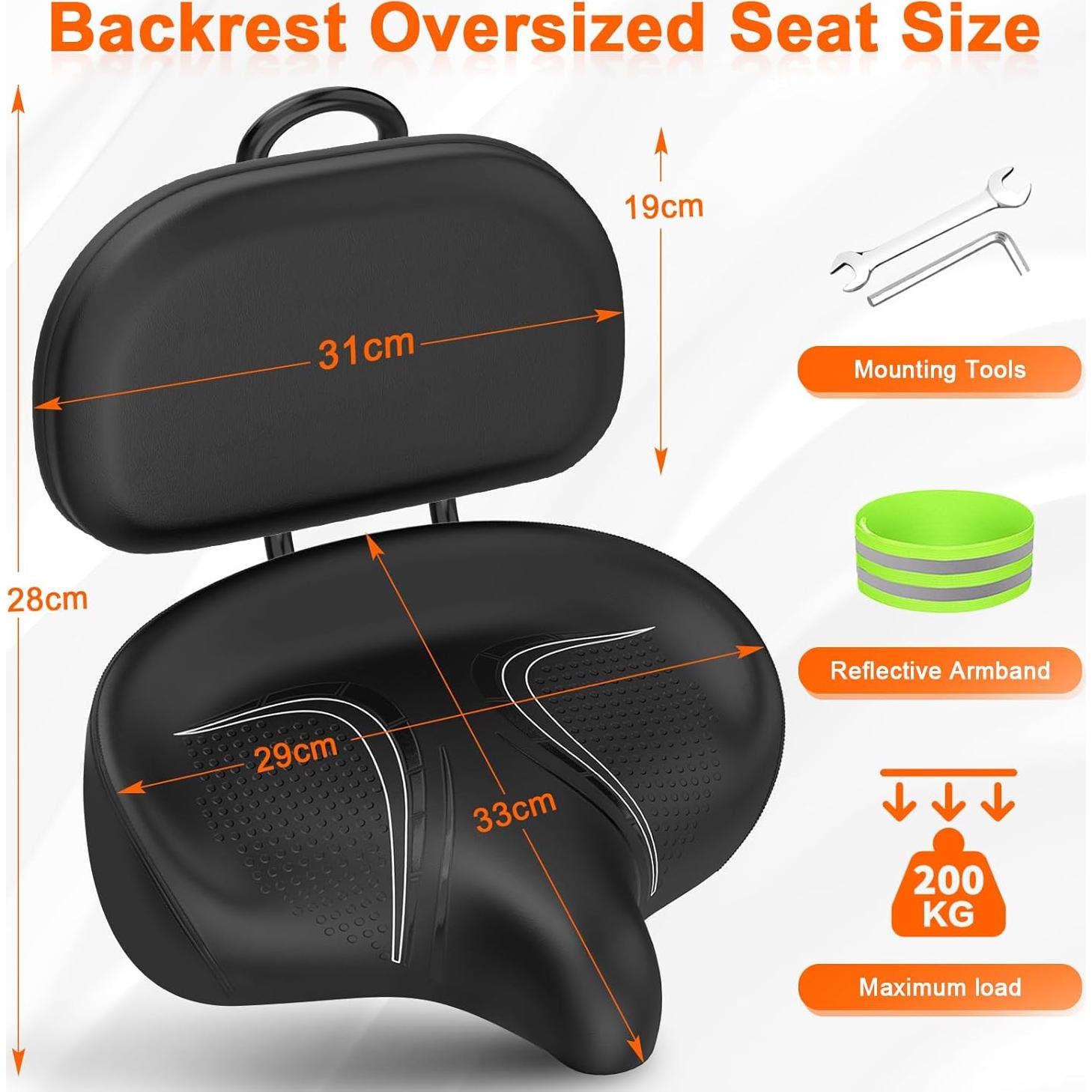 Asiento de Bicicleta Sobredimensionado BLUEWIND con Respaldo