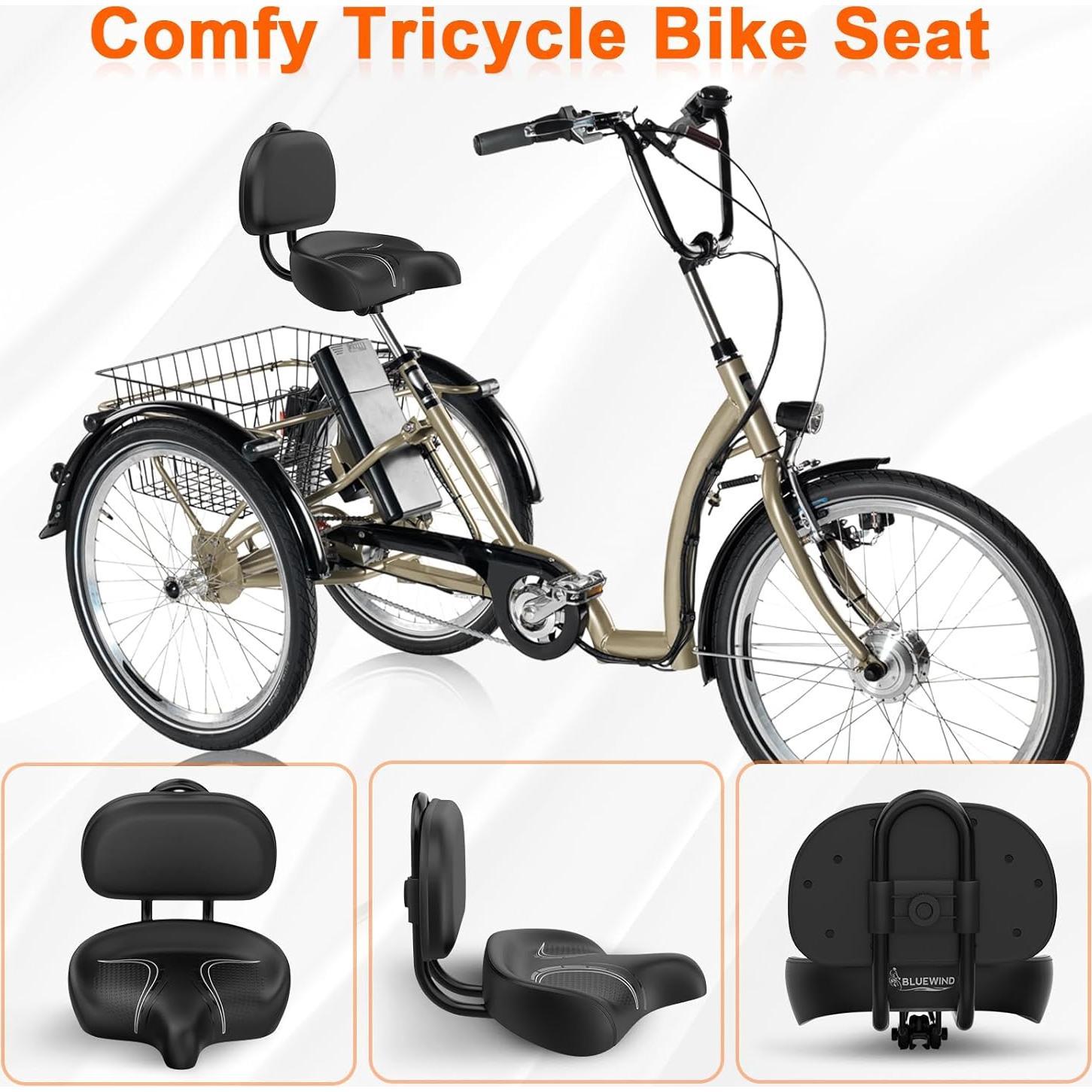 Asiento de Bicicleta Sobredimensionado BLUEWIND con Respaldo