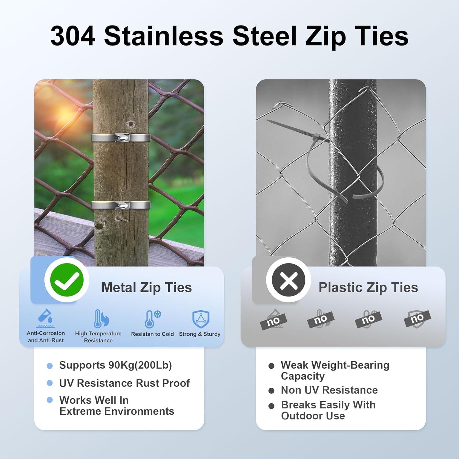 Bridas Metálicas Deecam 100PCS 30 cm Acero Inoxidable Alta Resistencia