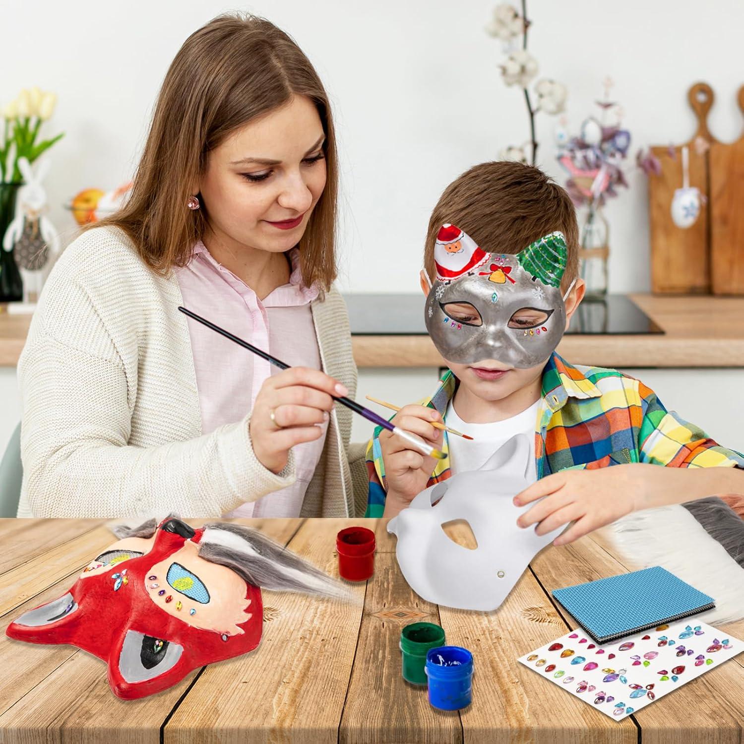 Kit de Máscaras de Gato OPPKIE 3PCS para Pintar y Disfraz