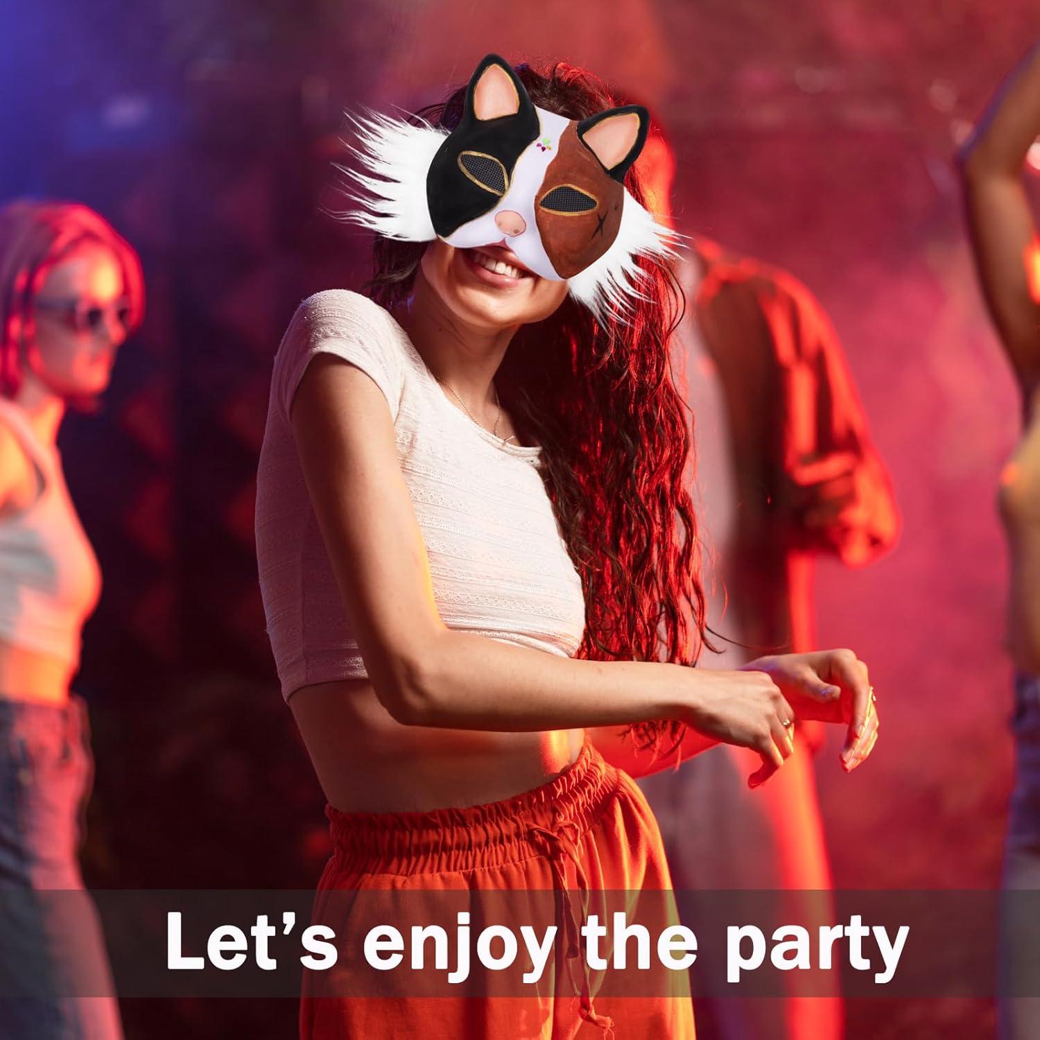 Kit de Máscaras de Gato OPPKIE 3PCS para Pintar y Disfraz