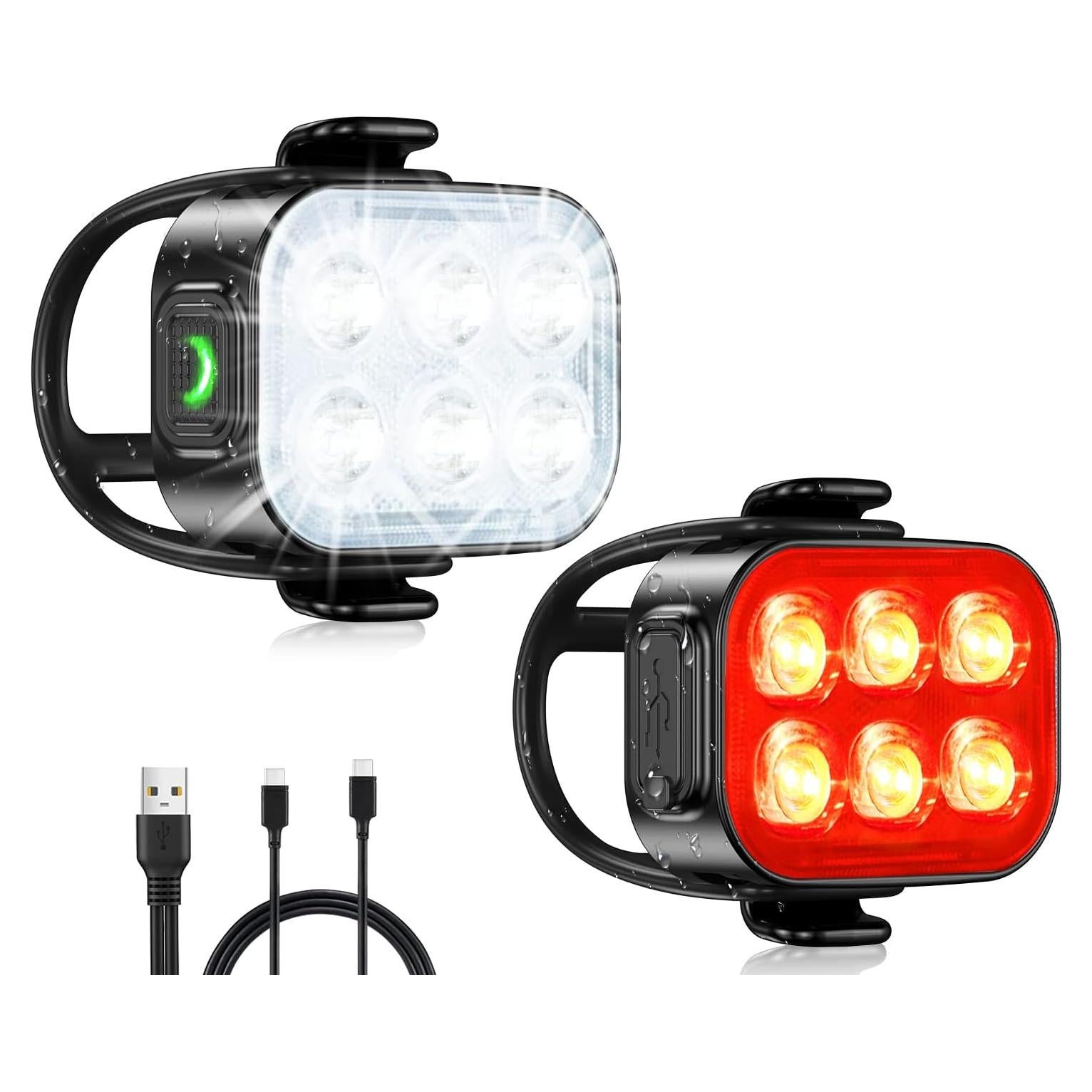 Luces de Bicicleta Recargables Zewdov Q5 IP65 200+50 Lúmenes