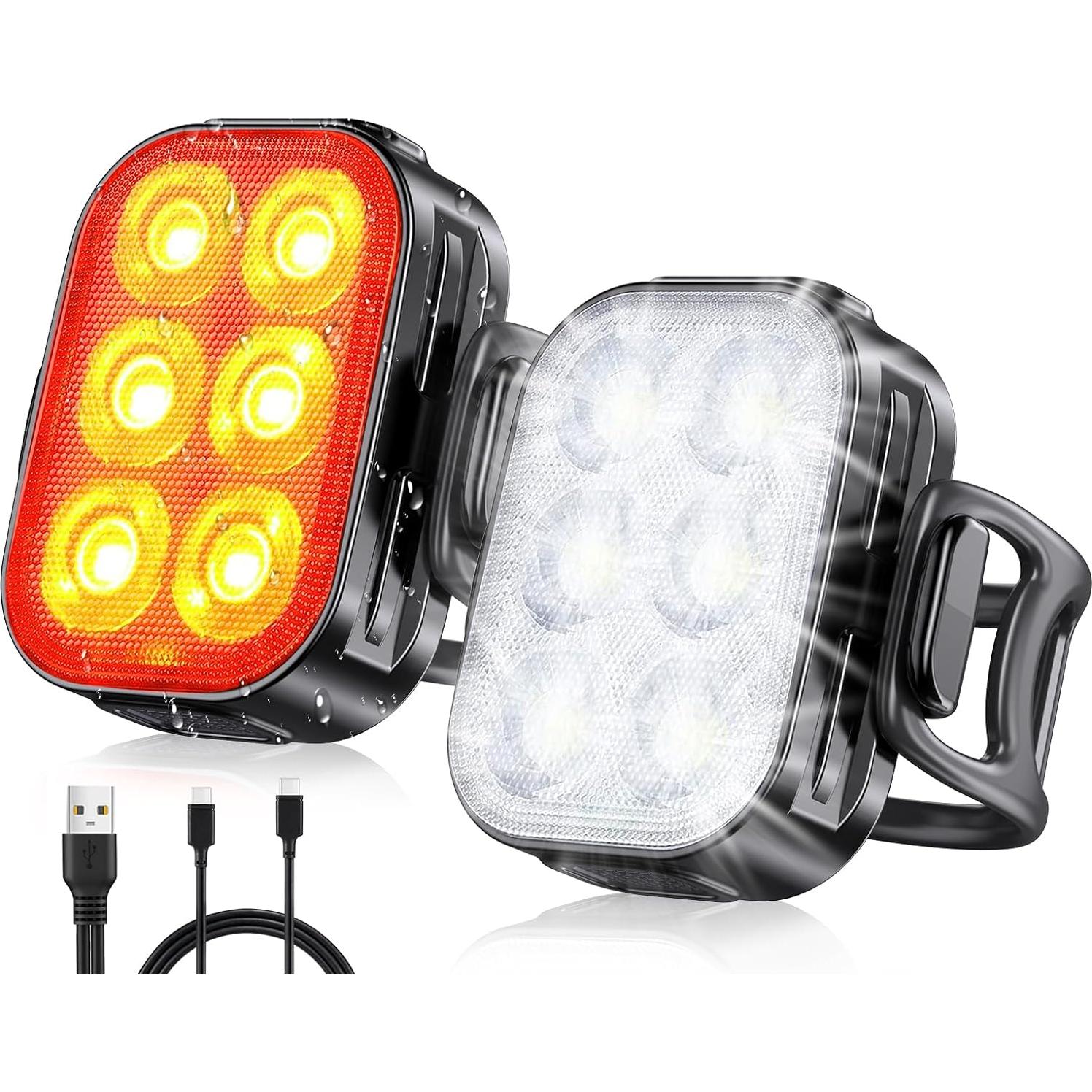 Luces de Bicicleta Recargables Zewdov Q5 IP65 200+50 Lúmenes