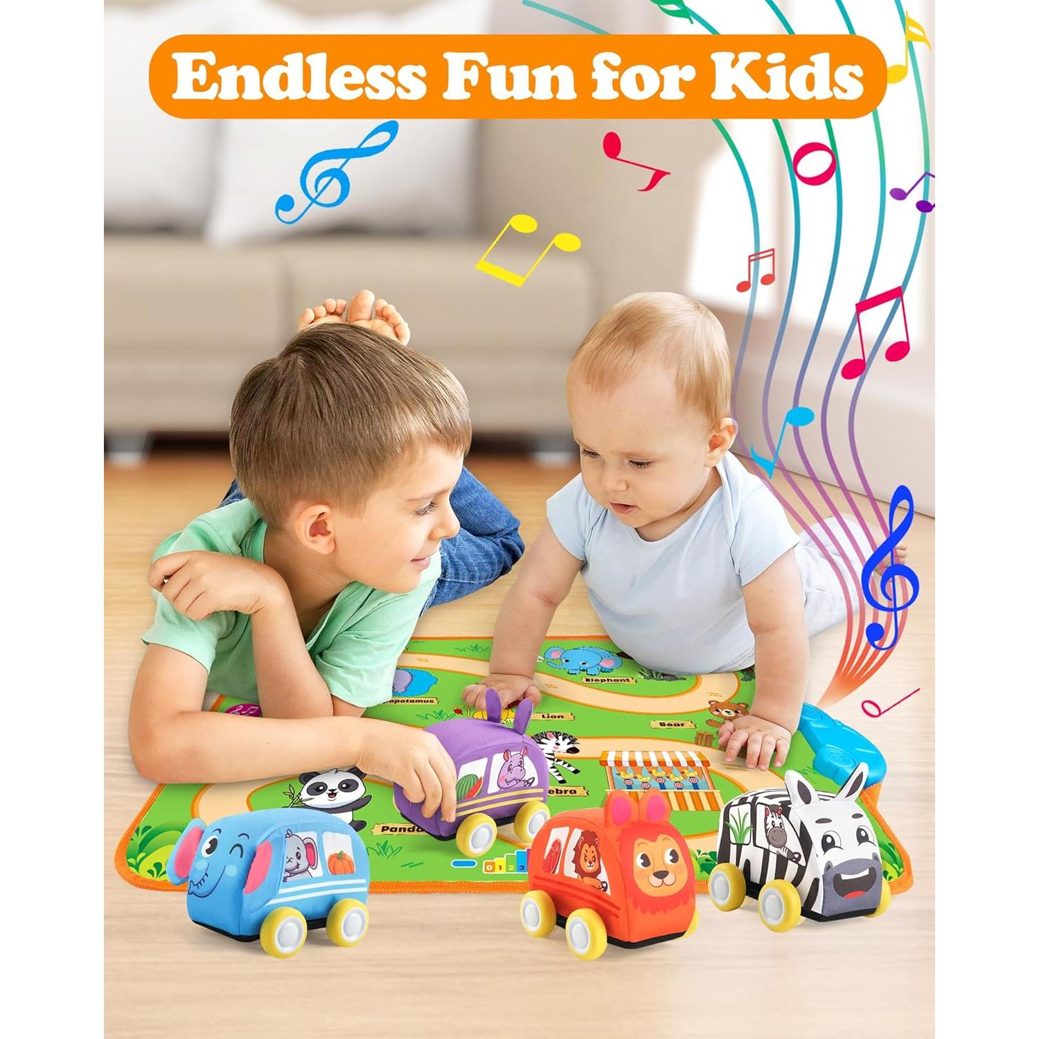 Alfombra Musical para Bebés con Coches de Retroceso Helsort