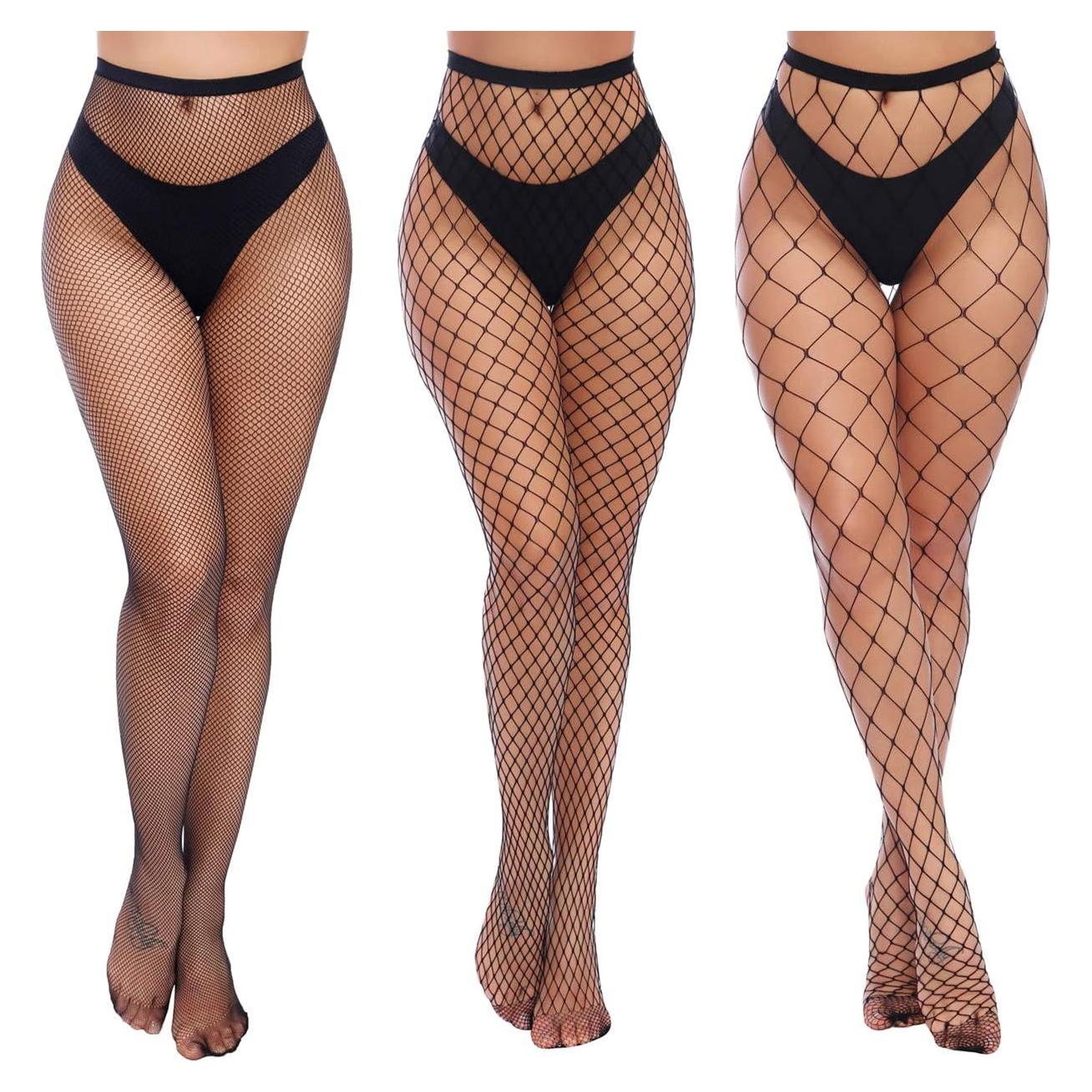 Charmnight Medias de Cintura Alta para Mujeres - Red de Pesca