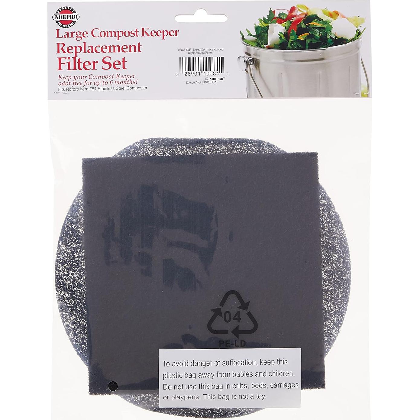 Filtros de Reemplazo Norpro para Compostador Acero Inoxidable 2 Piezas