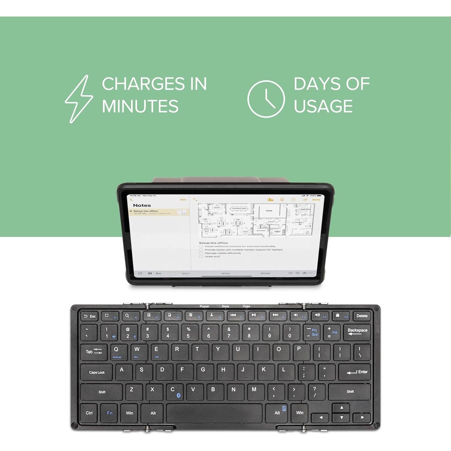 Teclado Bluetooth Plegable Plugable BT-KEY3XL Inalámbrico