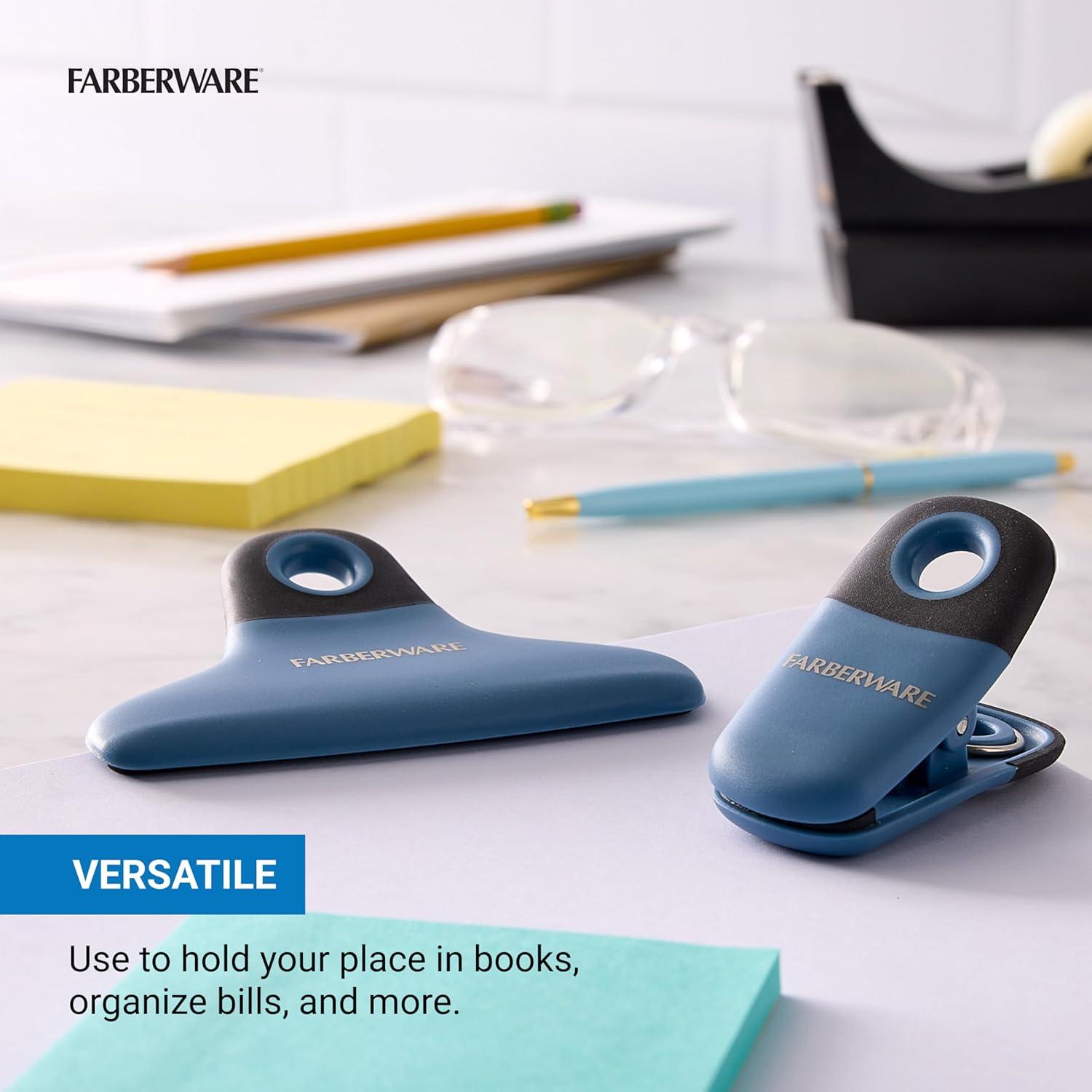 Juego de Clips para Bolsas FARBERWARE 4 Piezas Duraderos Azul Verde