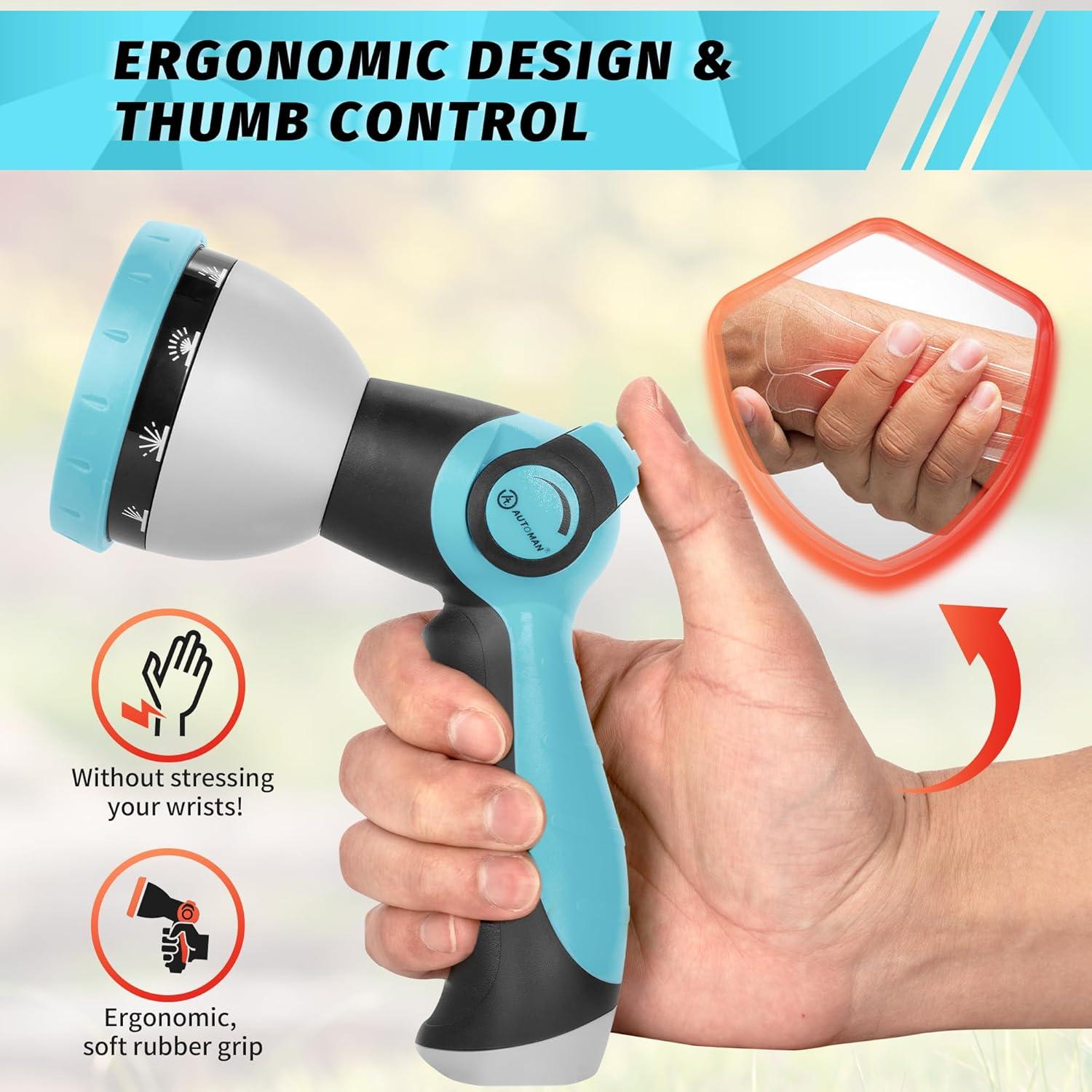 Boquilla de Manguera AUTOMAN - 10 Patrones, Metal, 0.23 kg