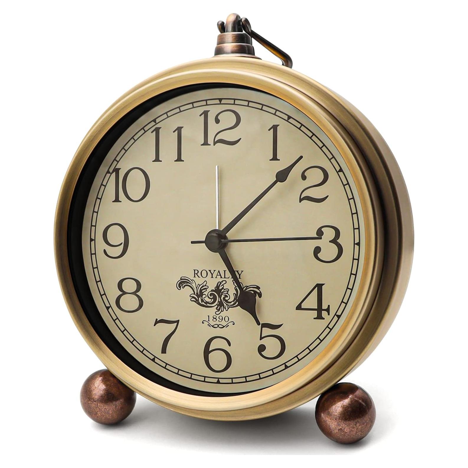 Reloj de Mesa Retro Maxspace Dorado Silencioso 12.7cm