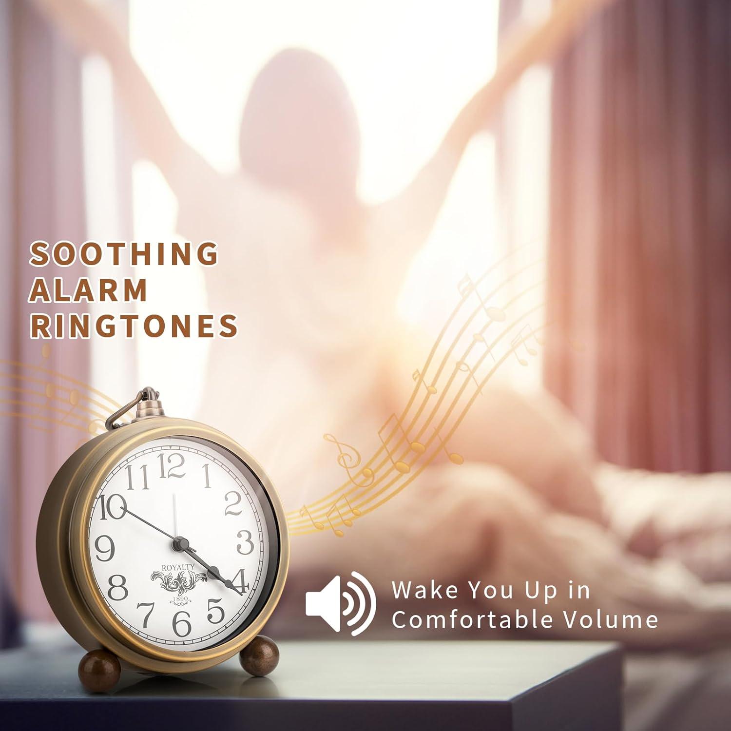 Reloj de Mesa Retro Maxspace Dorado Silencioso 12.7cm