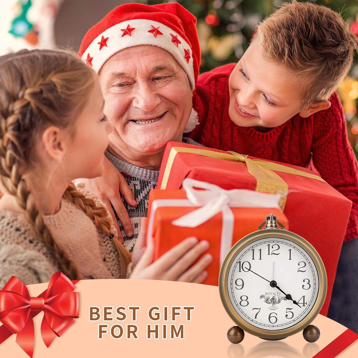 Reloj de Mesa Retro Maxspace Dorado Silencioso 12.7cm