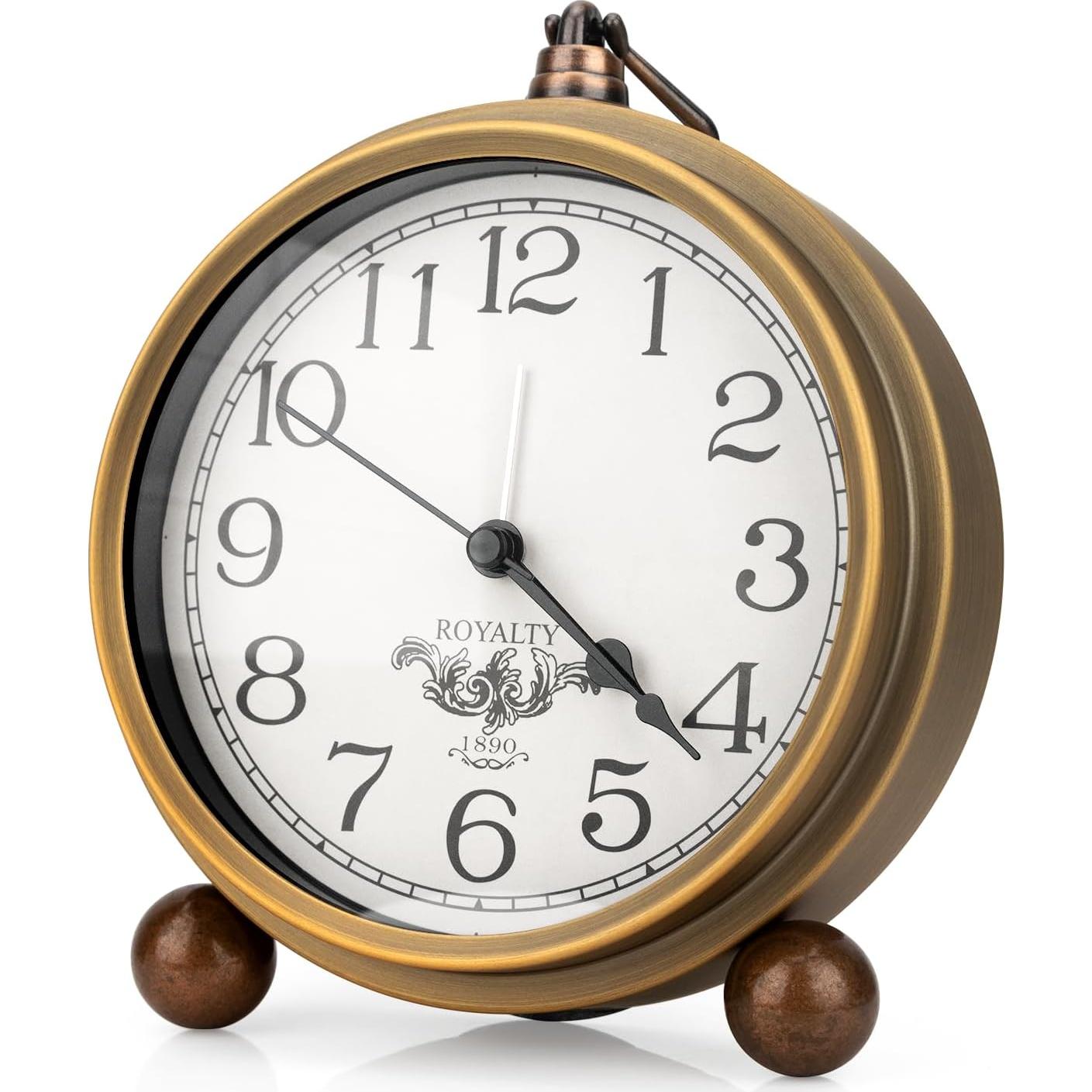 Reloj de Mesa Retro Maxspace Dorado Silencioso 12.7cm