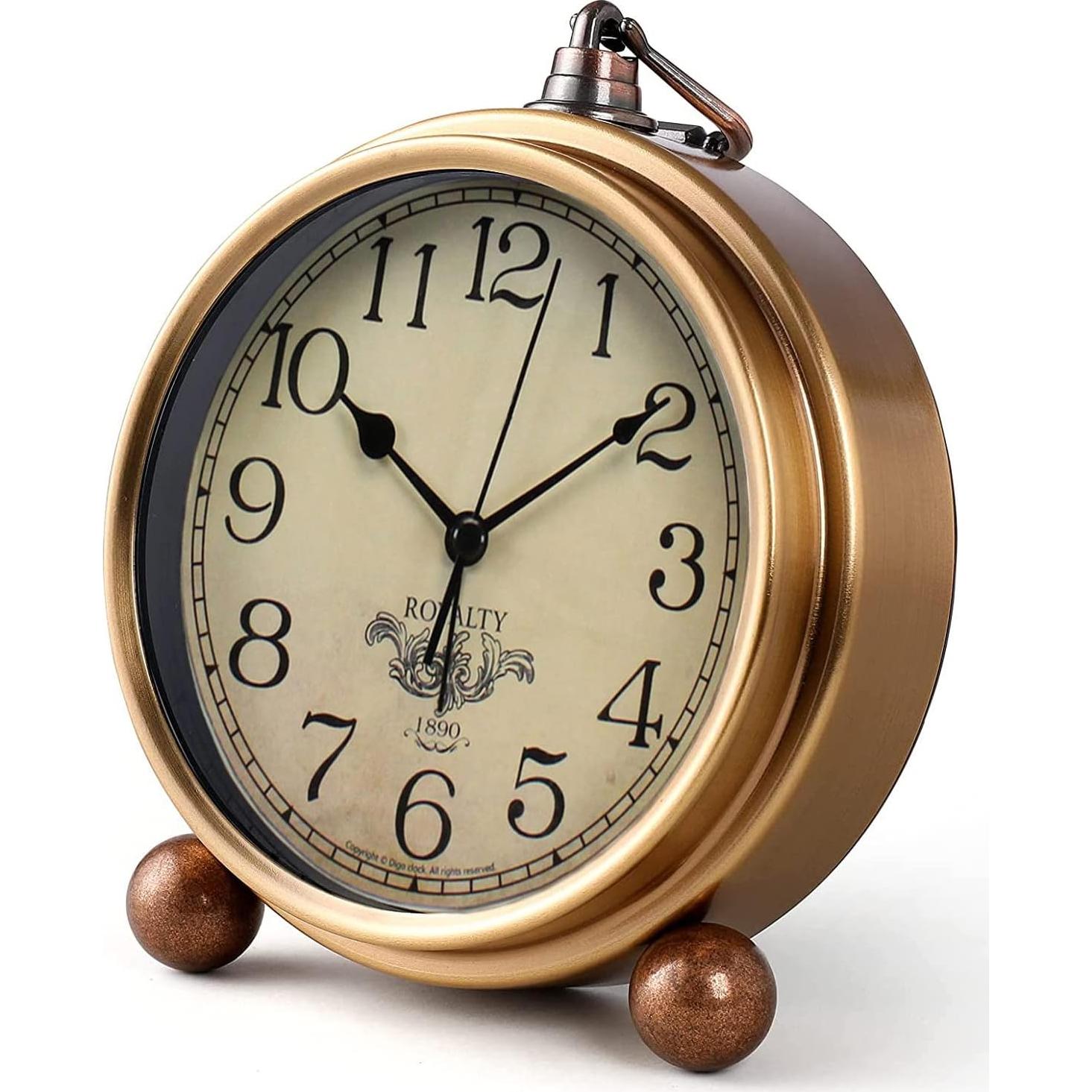 Reloj de Mesa Retro Maxspace Dorado Silencioso 12.7cm