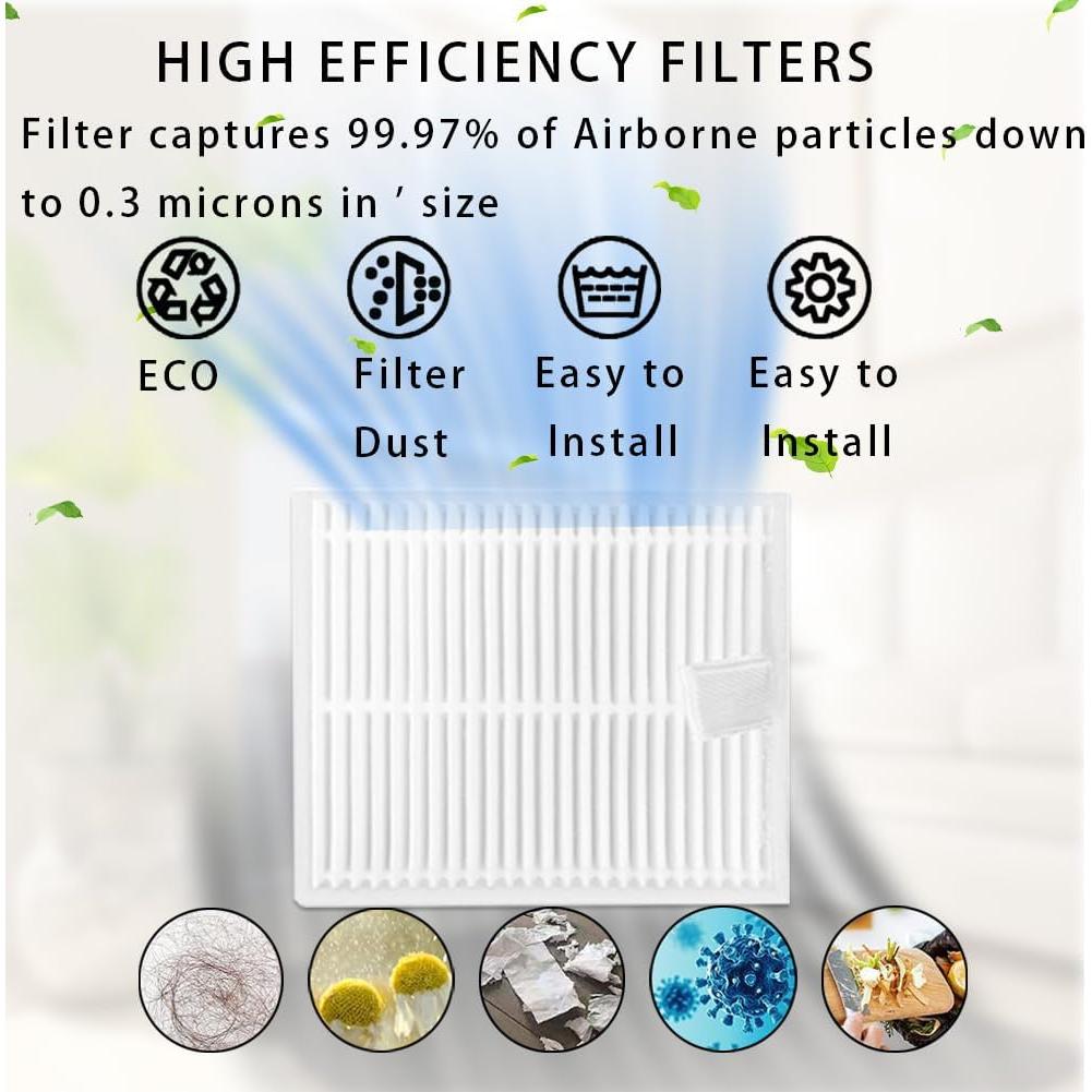 Accesorios de Repuesto para Aspiradora iRobot Roomba Y0112 - 1 Cepillo Principal, 4 Laterales, 2 Filtros HEPA, 6 Paños