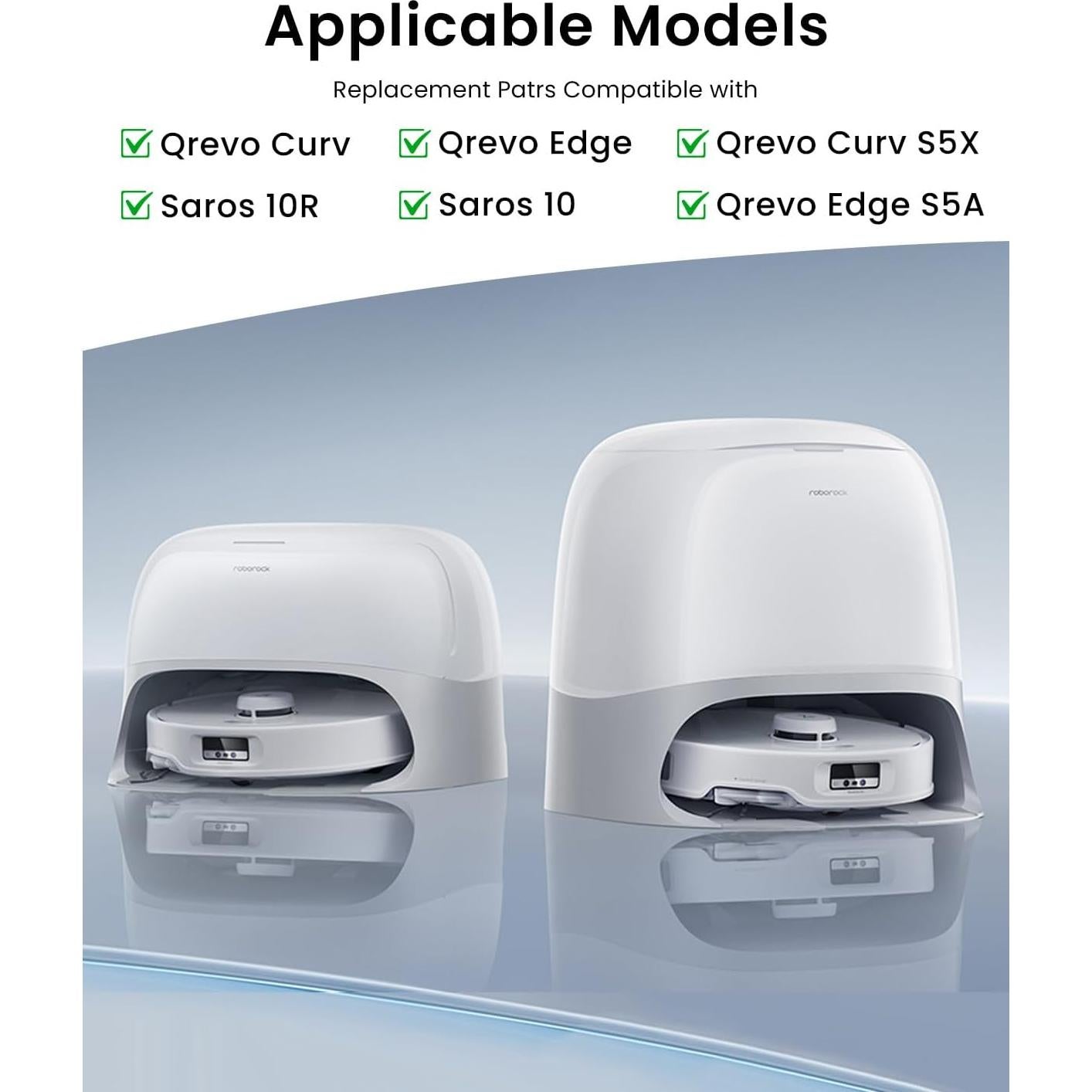 Paquete de 5 cepillos laterales Rrochio para Roborock y Qrevo