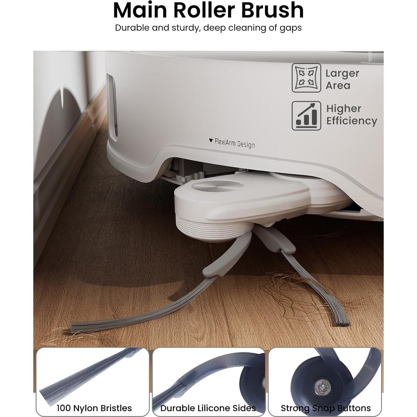 Paquete de 5 cepillos laterales Rrochio para Roborock y Qrevo