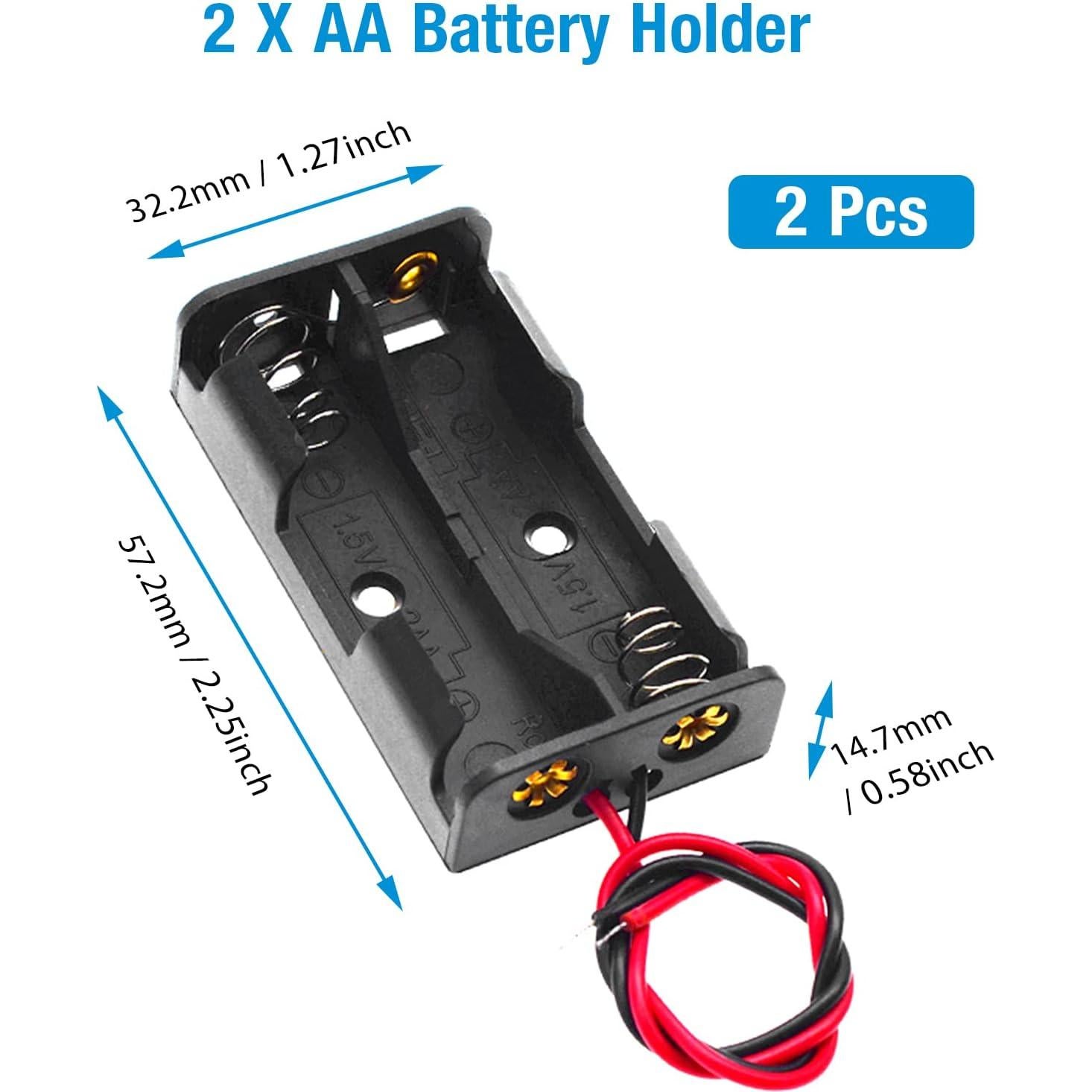 QTEATAK Paquete de 8 Soportes para Baterías AA con Cable
