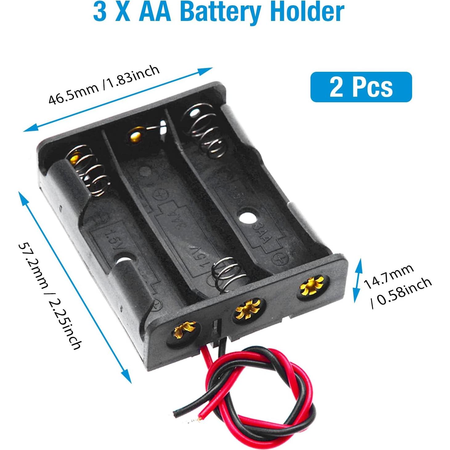 QTEATAK Paquete de 8 Soportes para Baterías AA con Cable