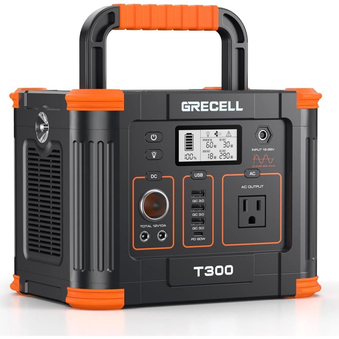 Generador Solar GRECELL T300 288Wh 300W Portátil