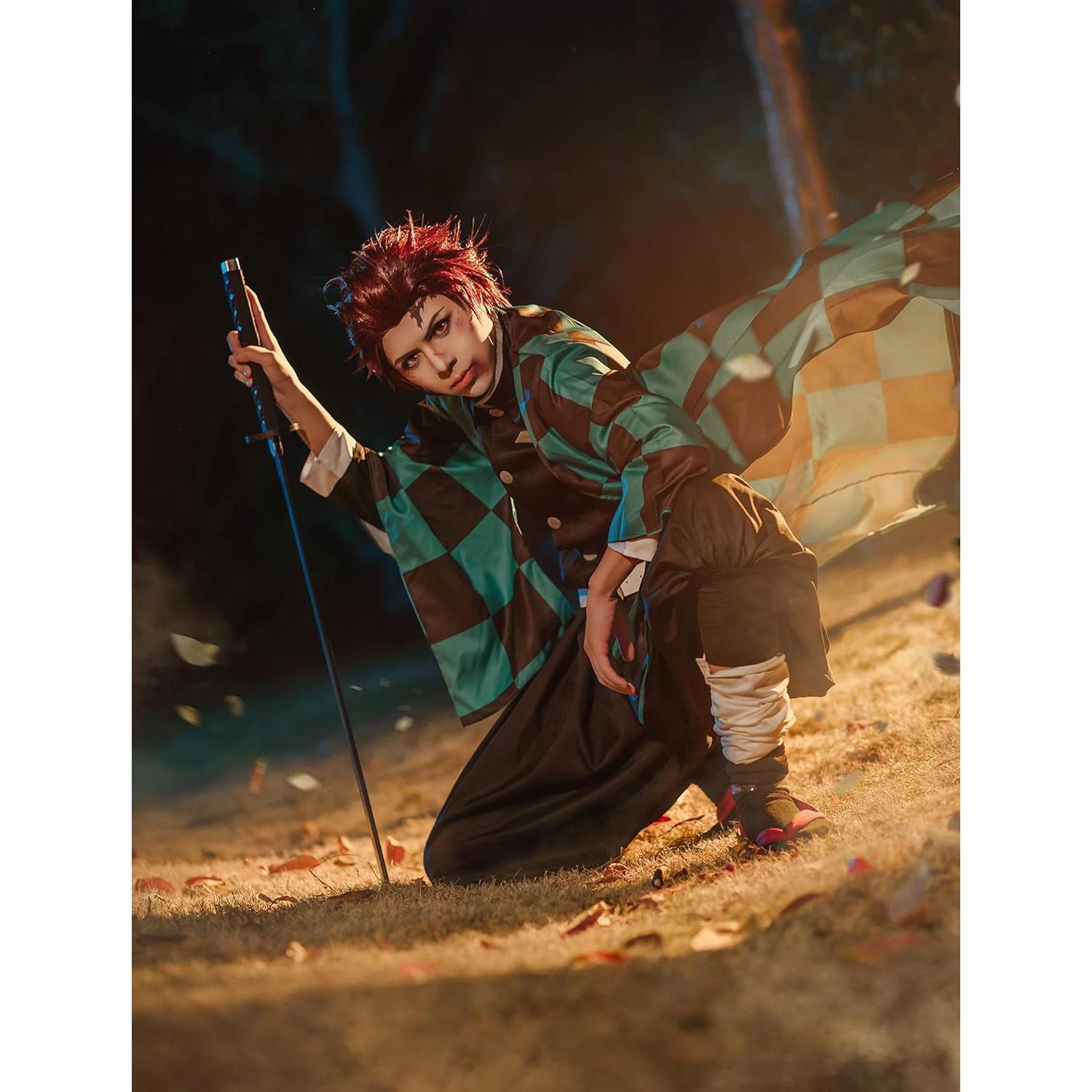 Disfraz Cosplay CR ROLECOS Tanjirou Kimono Verde Grande