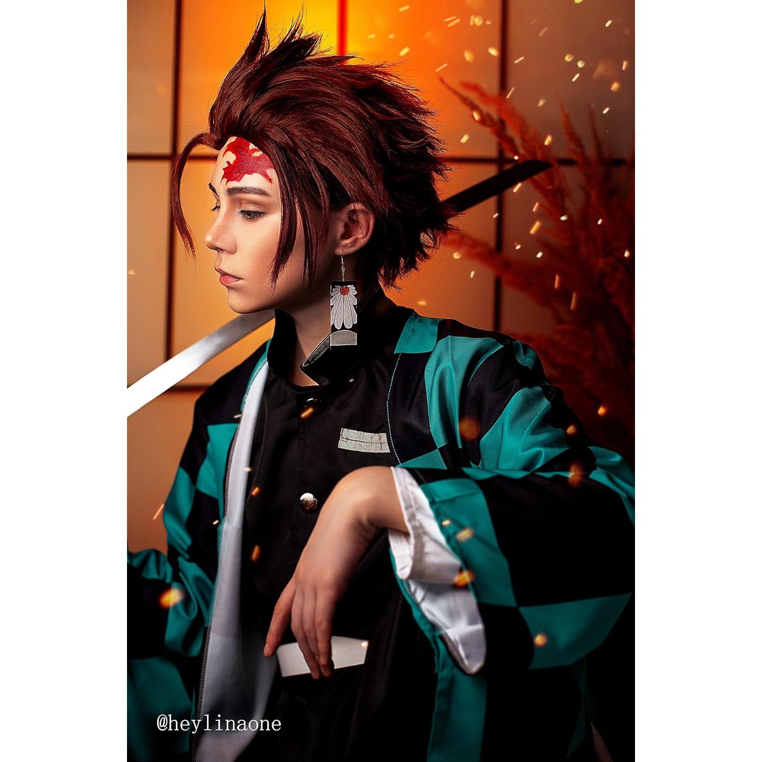 Disfraz Cosplay CR ROLECOS Tanjirou Kimono Verde Grande