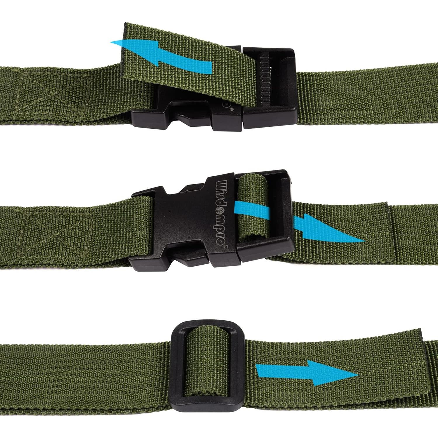 Correa de Equipaje Wisdompro 2 Unidades 1.2m Nylon Verde Militar