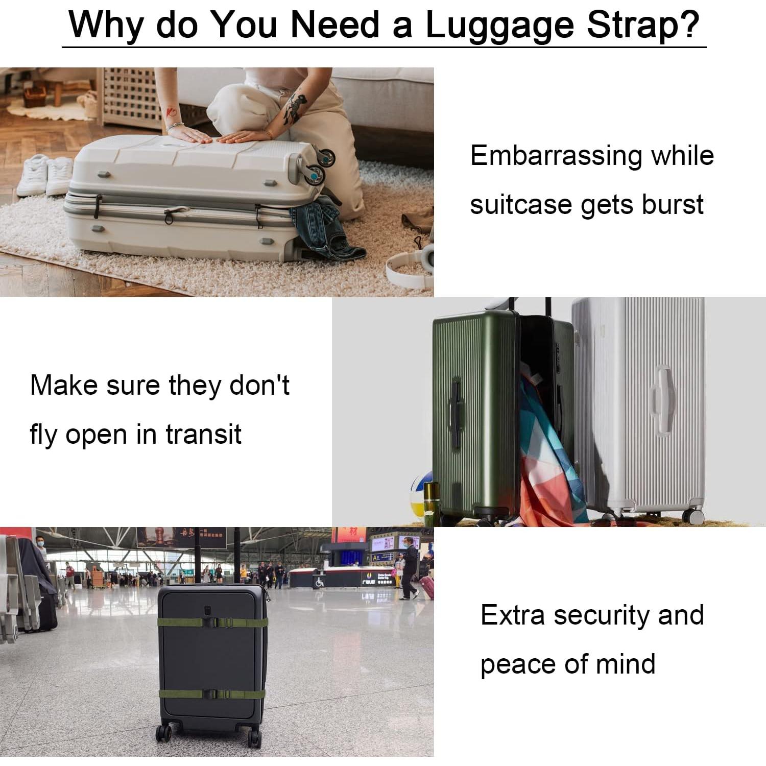 Correa de Equipaje Wisdompro 2 Unidades 1.2m Nylon Verde Militar