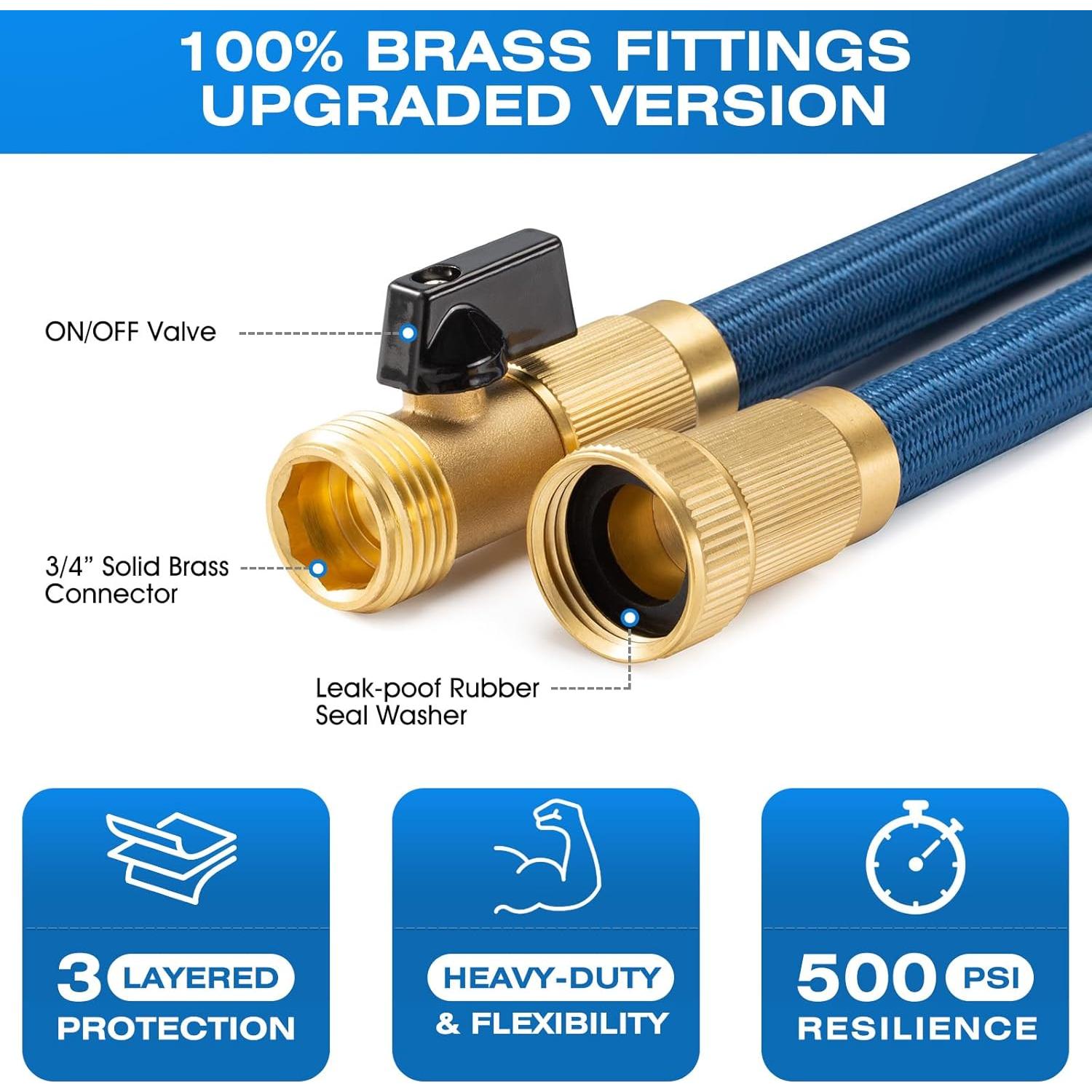 Manguera de Jardín HODUP 30,48 m Acero Inoxidable Azul