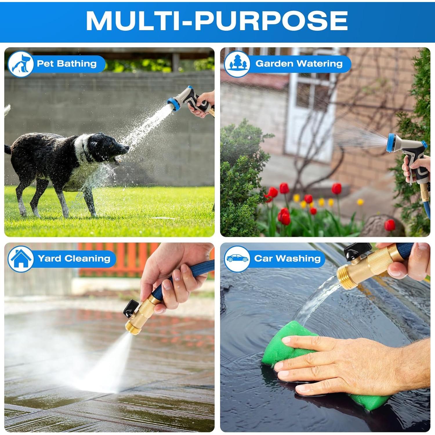 Manguera de Jardín HODUP 30,48 m Acero Inoxidable Azul