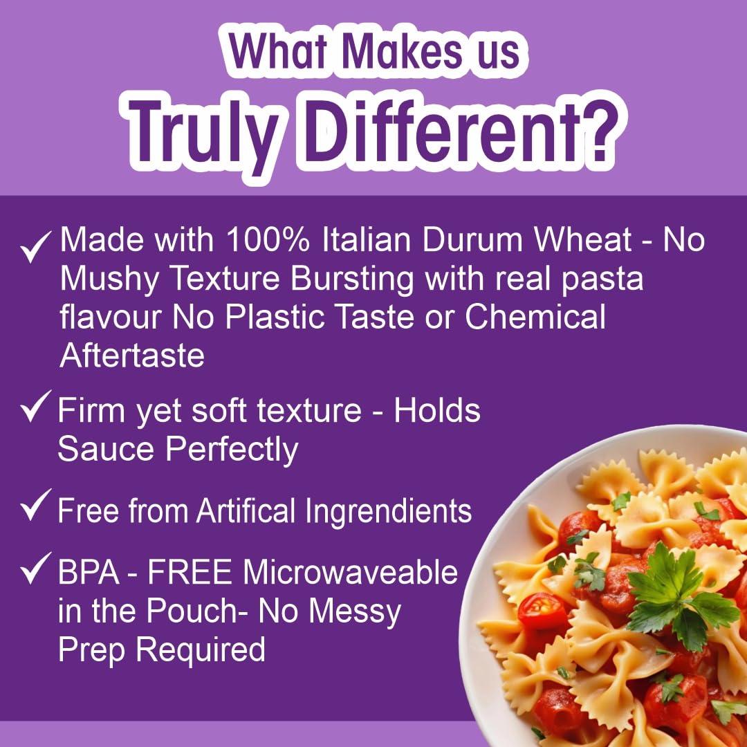 Pasta Zing Farfalle 199.58 g - Cocida y lista en 55 seg