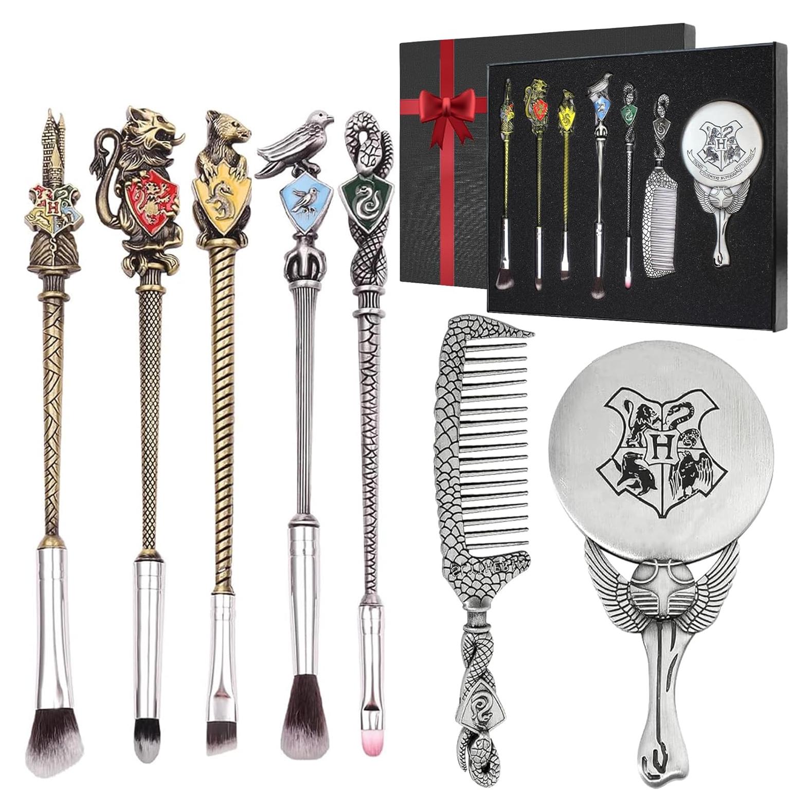 Juego de Brochas de Maquillaje Hamowtux 5 Piezas con Espejo