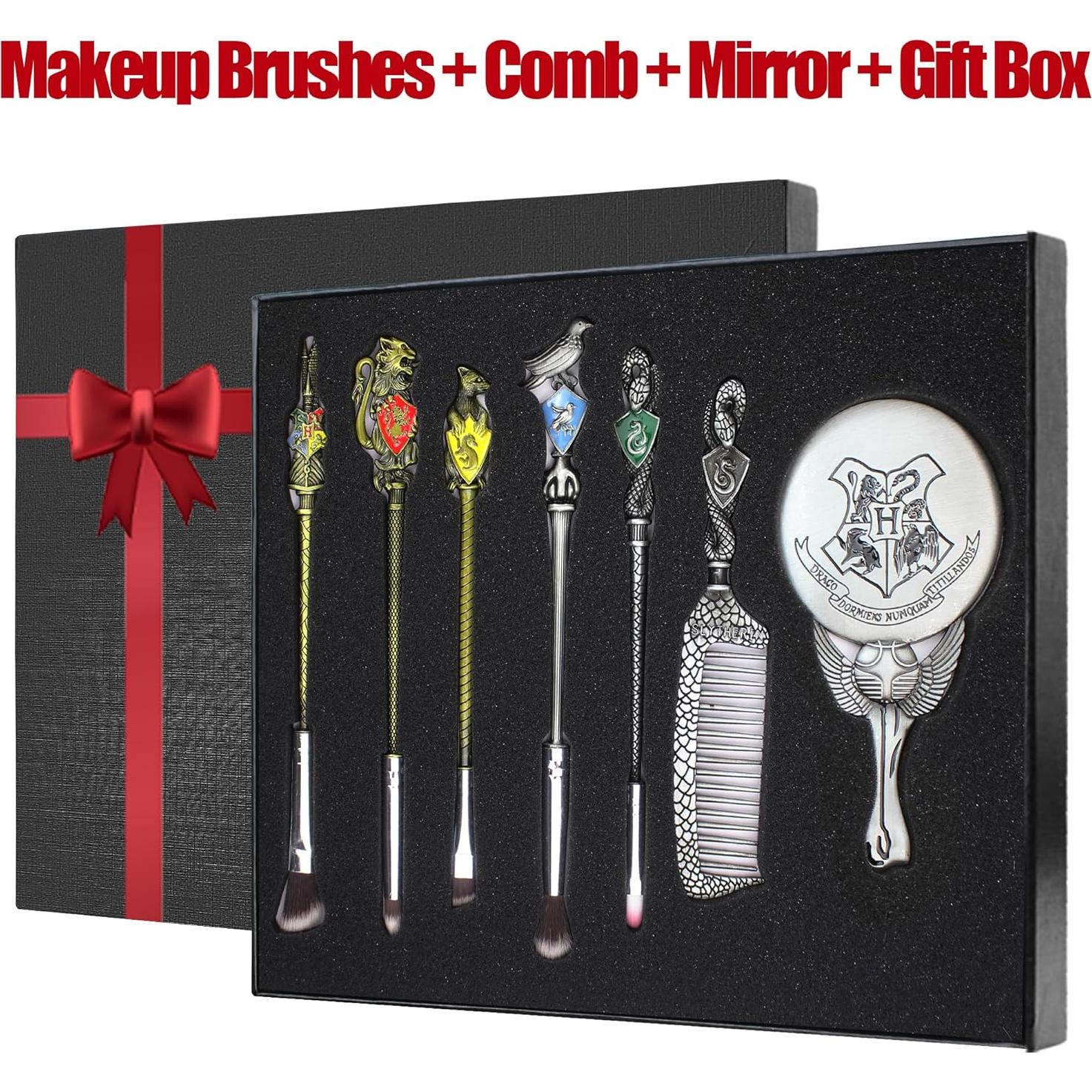 Juego de Brochas de Maquillaje Hamowtux 5 Piezas con Espejo