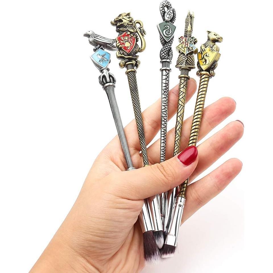 Juego de Brochas de Maquillaje Hamowtux 5 Piezas con Espejo