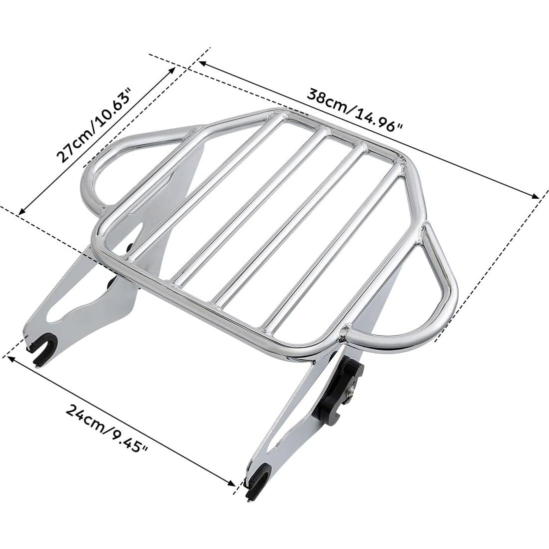 Soporte de Equipaje Desmontable XMT-Moto Cromado para Harley Davidson Touring 2014-en adelante