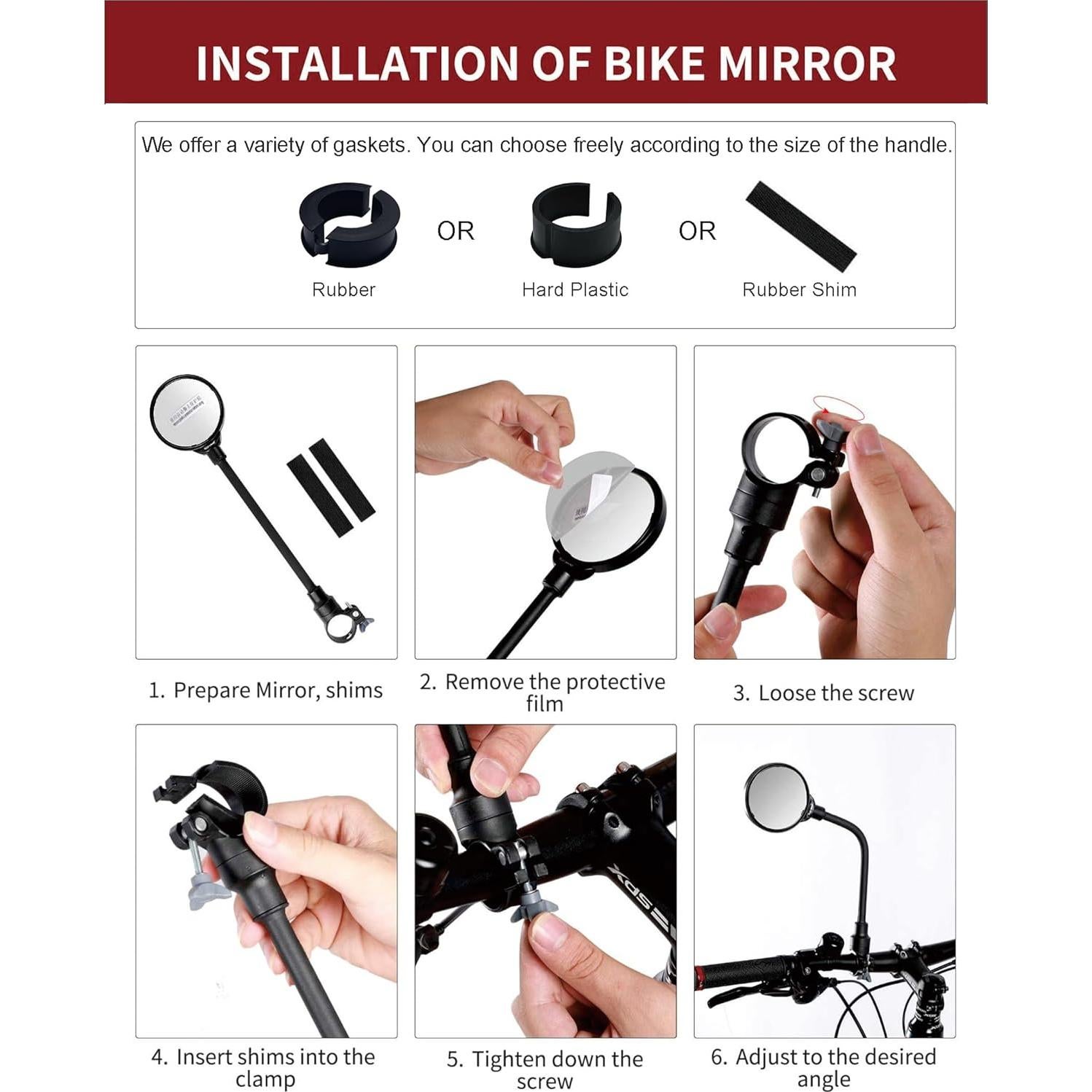 Espejos Retrovisores Ajustables Newlight66 para Bicicleta 2PC