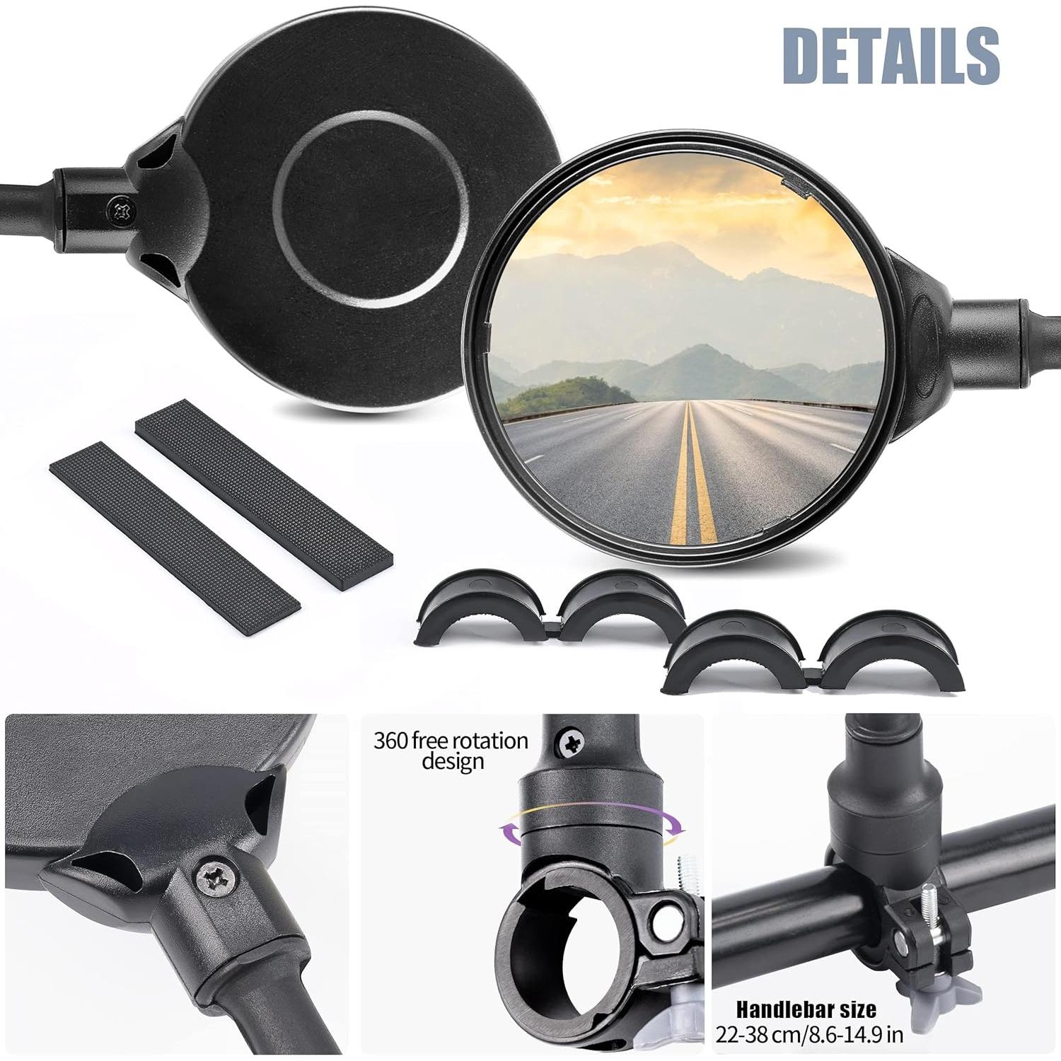 Espejos Retrovisores Ajustables Newlight66 para Bicicleta 2PC