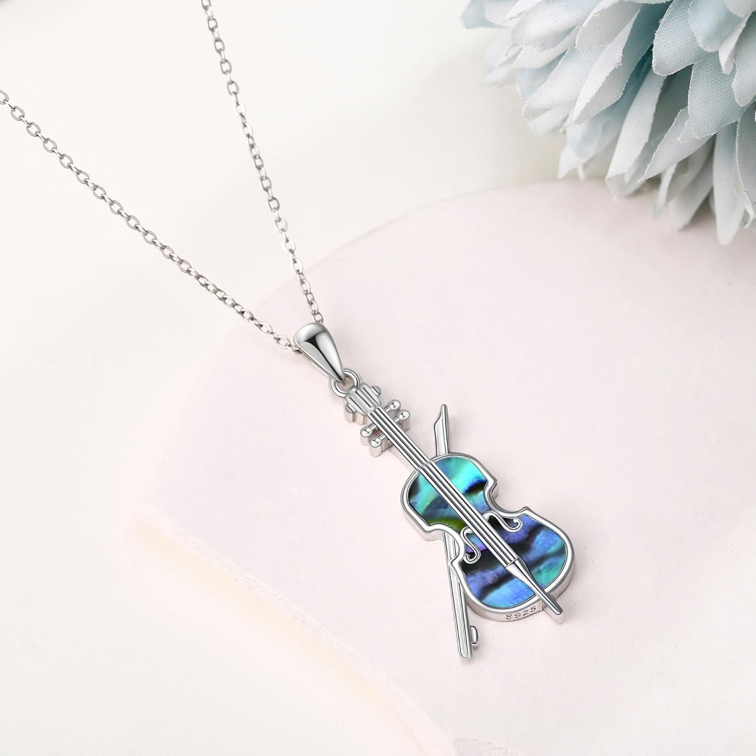 Collar Colgante Violonchelo YAFEINI Plata Esterlina 1,12x3,51cm