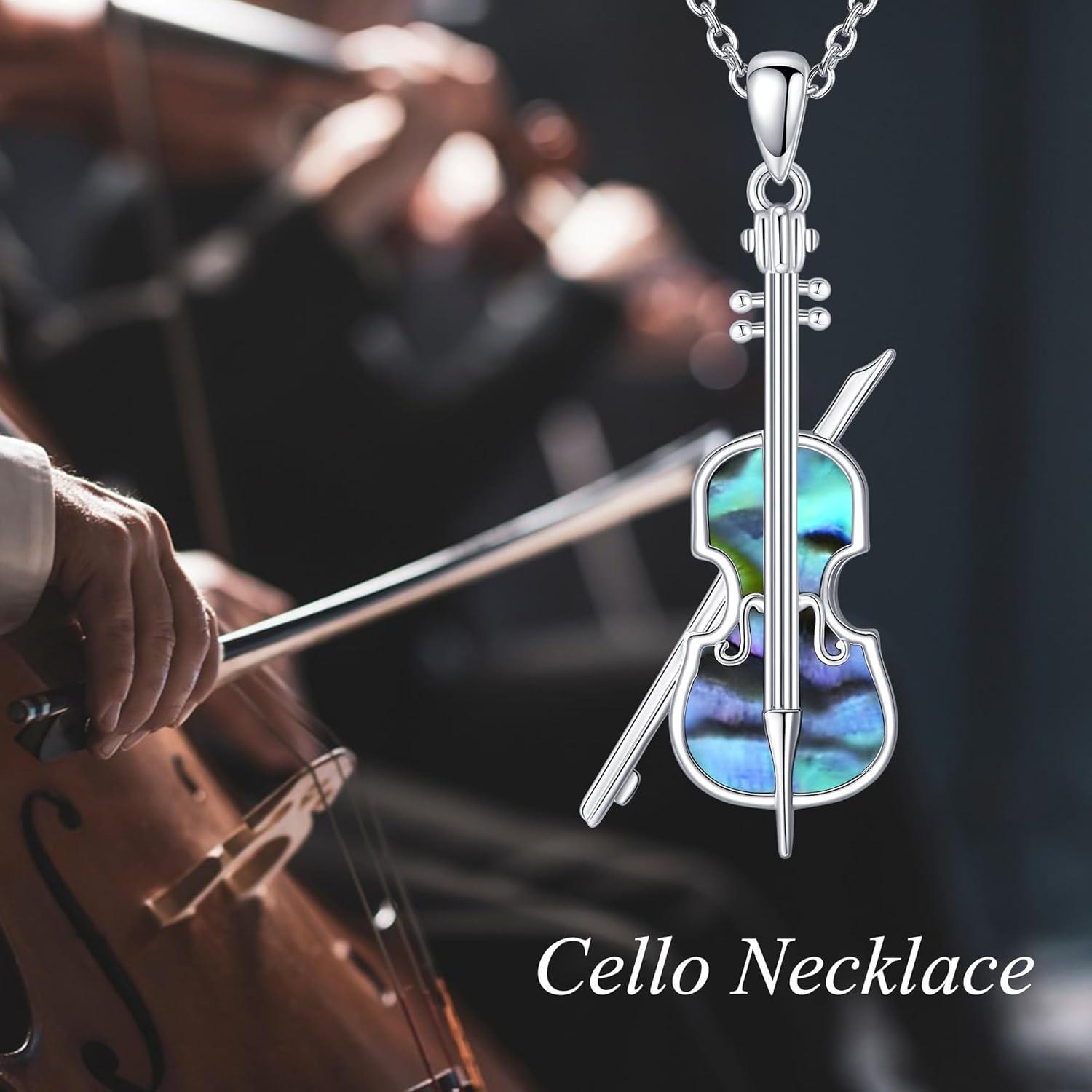 Collar Colgante Violonchelo YAFEINI Plata Esterlina 1,12x3,51cm