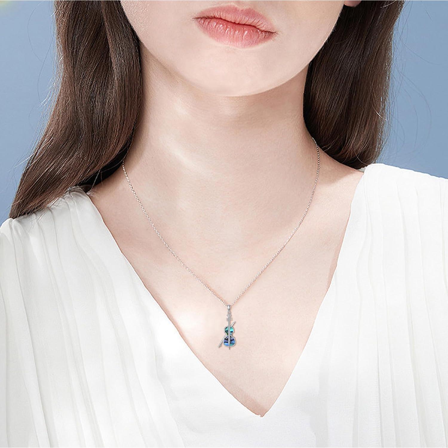 Collar Colgante Violonchelo YAFEINI Plata Esterlina 1,12x3,51cm