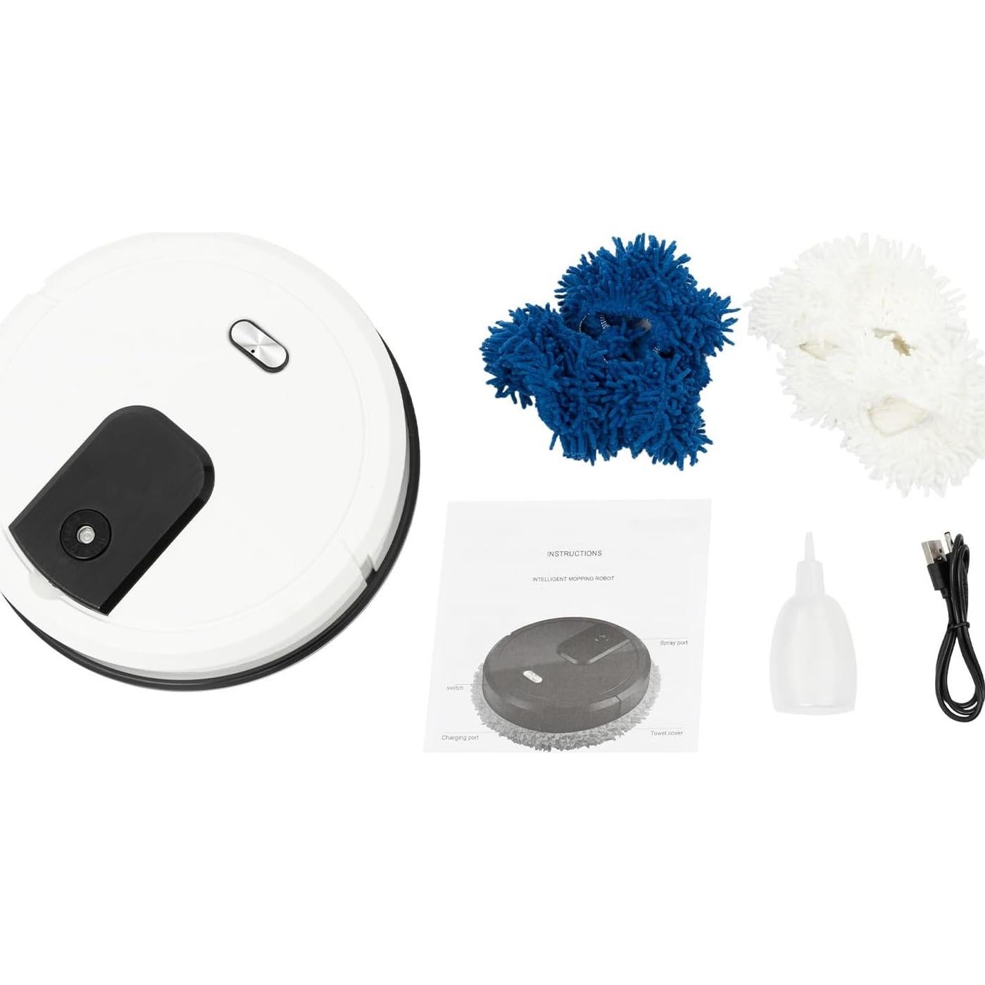 TFCFL Robot Vacuum and Mop Combo, Cordless Wet/Dry Auto Cleaner with Self-Emptying Base, 360° Wipe, 10,000rpm Rotating with 60-Min Runtime for Hard Floors, Carpet, Various Types of Fur, White