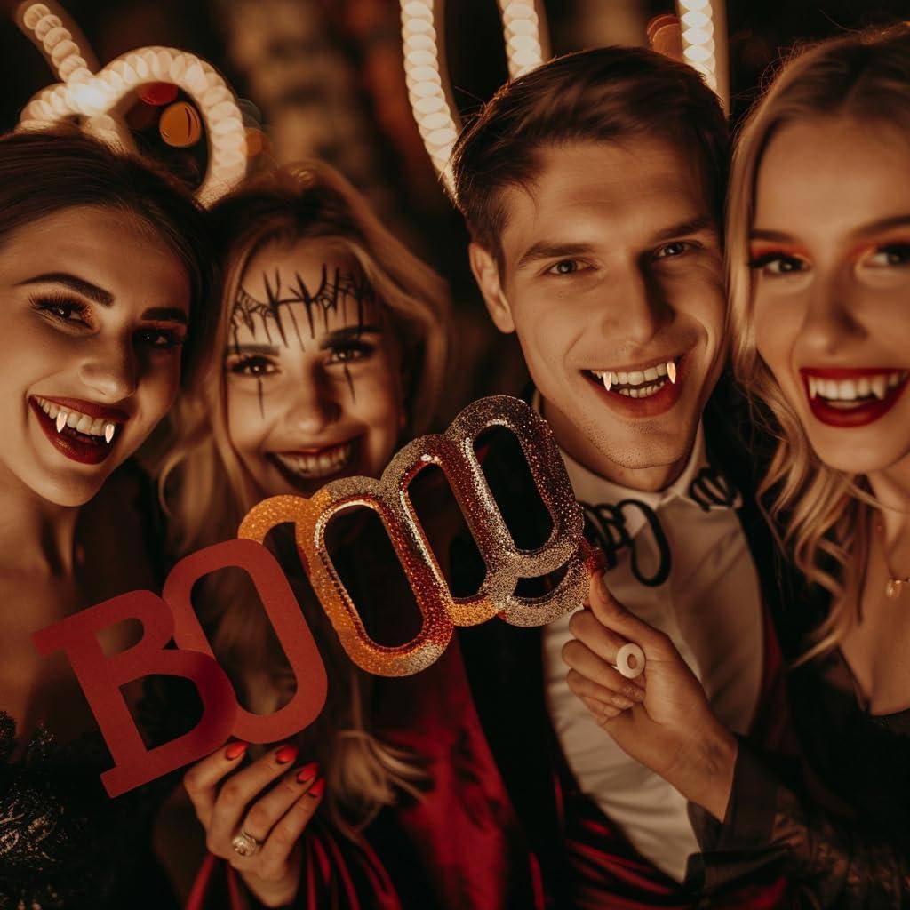 Colmillos de Vampiro COOLJOY 3 Tamaños Adhesivos Halloween